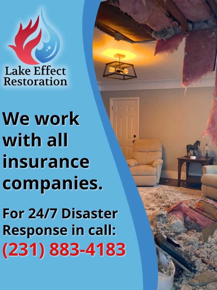 Disasters can happen when you least expect them. A burst pipe, roof leak, fire, or storm damage can quickly turn into a major mess inside your home or business. When that happens, having a local team you can trust makes all the difference.
At Lake Effect Restoration, we respond quickly to stop the damage, clean up the mess, and start restoring your property the right way. We also work with all insurance companies and document the entire process to help make your claim as smooth as possible.
If disaster strikes, our team is ready 24/7 to help protect and restore your property.
Call (231) 883-4183 for emergency response.