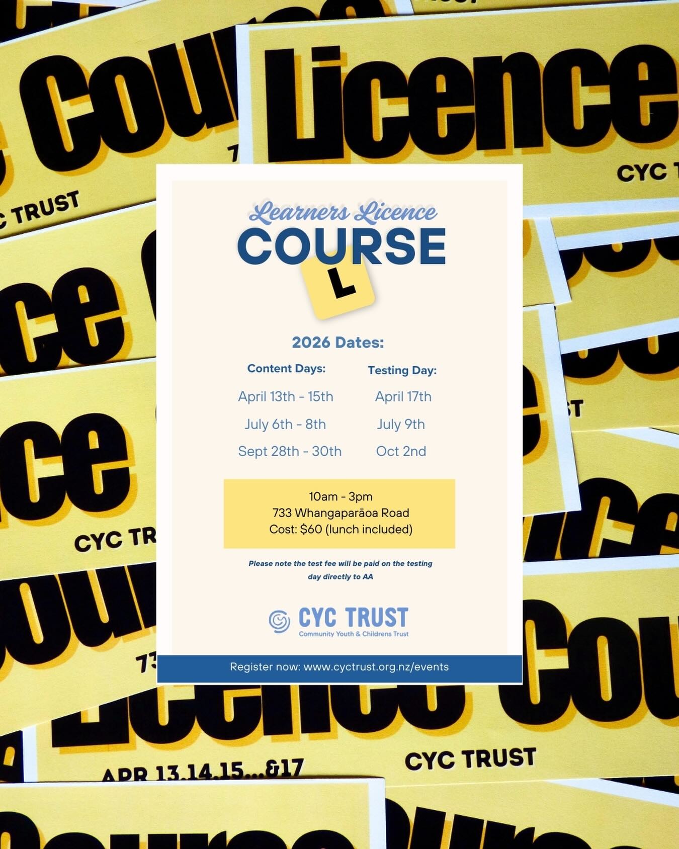 Learners Licence Course is back for 2026!
You can find all the details and link to register on our website! We can’t wait to see you there 🚗