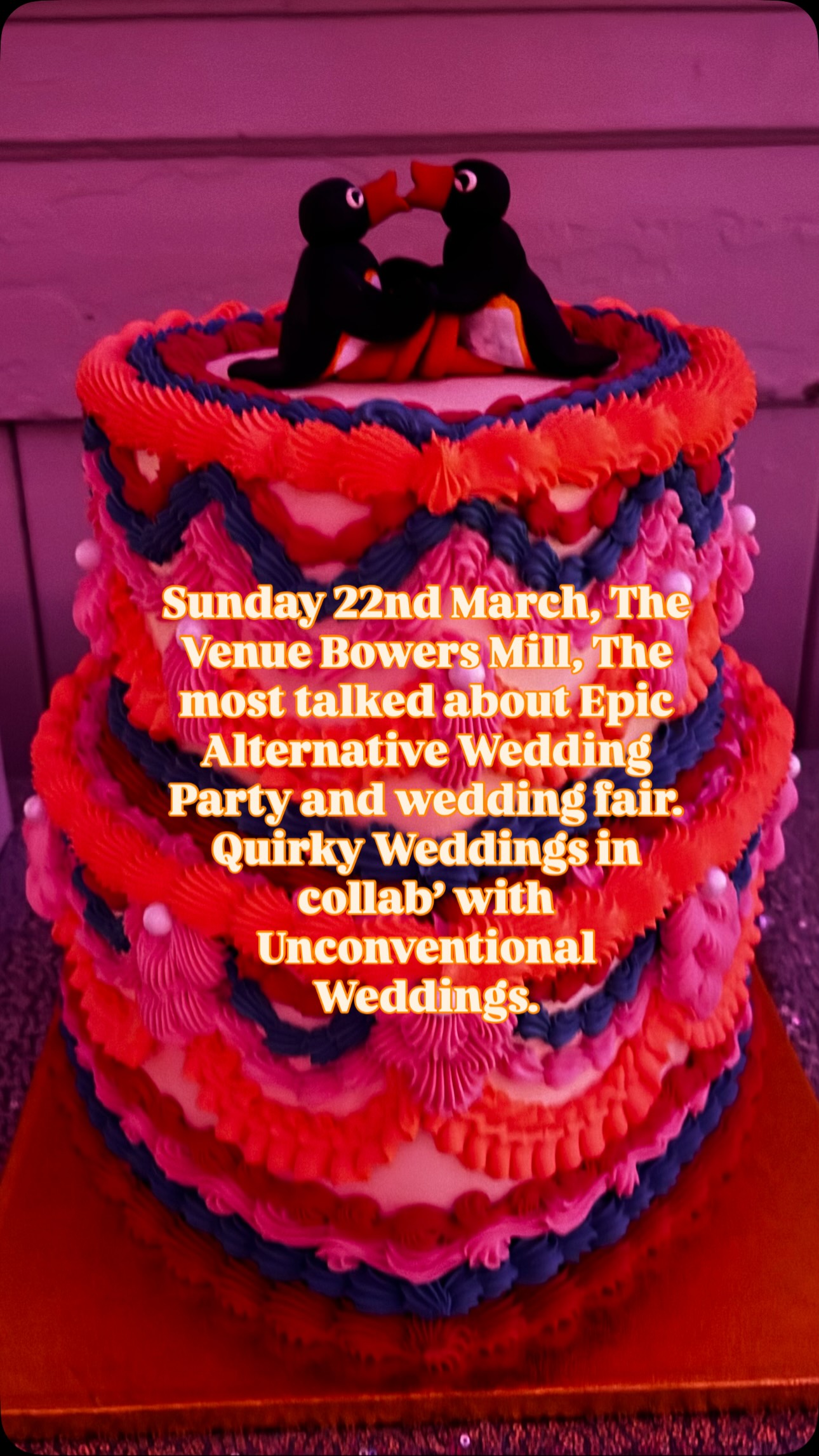 Caption option 2
YORKSHIRE COUPLES ⚡🌈
We’ll be at the Epic Alternative Wedding Party with @quirky.weddings and @unconventional_wedding and we’d love to meet you!
If you’re planning a wedding that’s bold, colourful, gothic, queer or totally outside the box… you need to come along!
✨ 60 Incredible, unique inclusive wedding suppliers
🎤 Talks and workshops
🖤 Alt wedding inspiration everywhere
🎶 Live music & performances throughout the day to keep the vibes high
💄 Hosted by the fabulous drag star - Miss Rubella Vaxine!
✨ Photo areas, Glitter Bars, tattoo stations and more fun & games!
📅 Sunday 22 March
📍 @thevenuebowersmill
🎟 Tickets: https://www.eventbrite.co.uk/e/1769827935999?aff=oddtdtcreator
🤘 Drop me a DM if you’d like a code for FREE tickets!
#EpicAltWeddingParty #QuirkyWeddings #AlternativeWedding
#yorkshirecelebrant
#inclusiveweddings