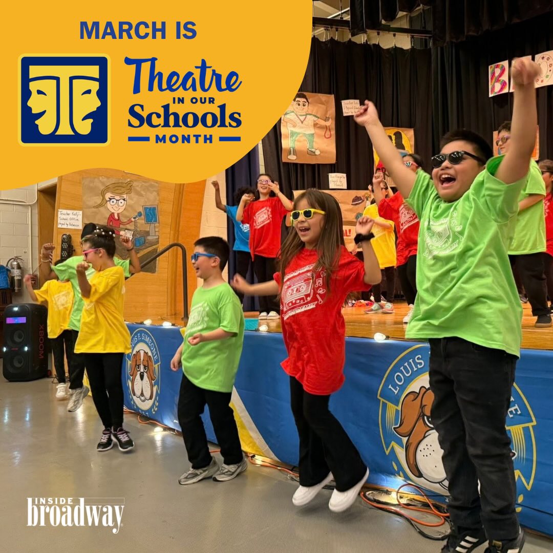 March is Theatre in Our Schools Month! It’s a time to celebrate arts in our schools and raise awareness for the need and impact of quality theater education. 🎭
Inside Broadway believes that all students should have access to the arts. Join us in celebrating the powerful influence a theatre education can have on students, both inside and beyond the classroom. 🌟🎶
#theatreinourschoolsmonth #theatreinourschools #artseducation #youththeatre