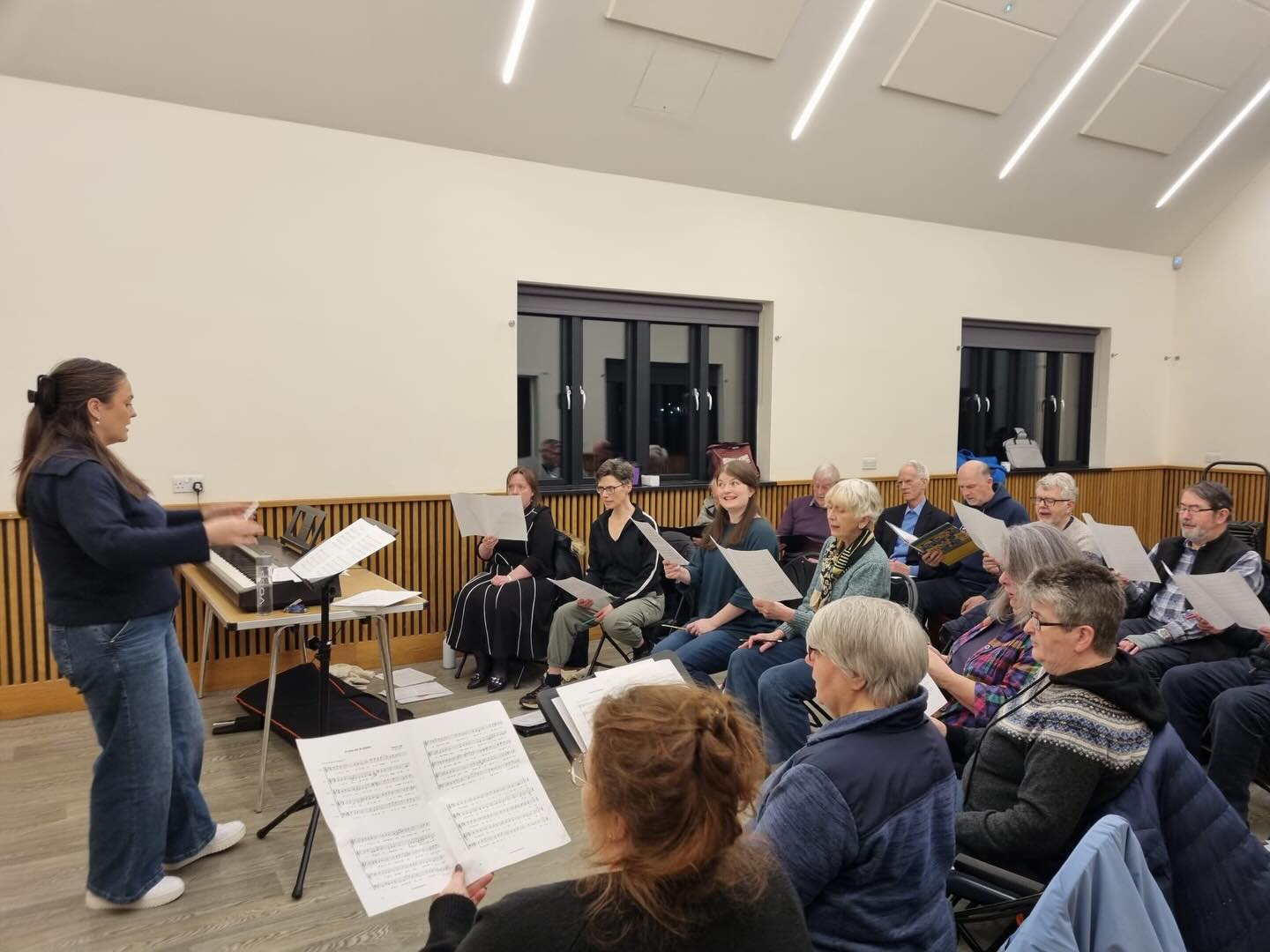 Welcome to @lauraa_bailie our guest musical director for our upcoming concert. What a great rehearsal we had last night. It was interesting to hear her new ideas and we are all looking forward to working with her on our next concert.