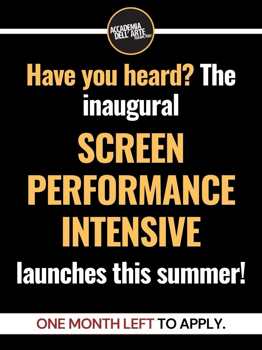 Did you hear? 👀🎬
The first-ever Screen Performance Intensive at Accademia dell’Arte is happening THIS SUMMER.
Train for the camera.
Create bold new work.
Join the inaugural class.
All in the creative heart of Tuscany. 🇮🇹
APPLY BY: April 15
GET STARTED: (link in bio) or dellarte.it/apply-now
PROGRAM DATES: Jun 29 - Jul 25 (4wks) + an optional additional 2wks!
🎥 The Screen Performance Intensive is part of Summer II, a dynamic month of intensive training, exploration and creation with intensives in Physical Theatre, Dance, Voice & Speech and Screen Performance all running side by side.
Curiosity. Collaboration. Community. Culture. Join us at the Accademia dell’Arte this summer. ✨
#adasummerintensives #screenperformance
