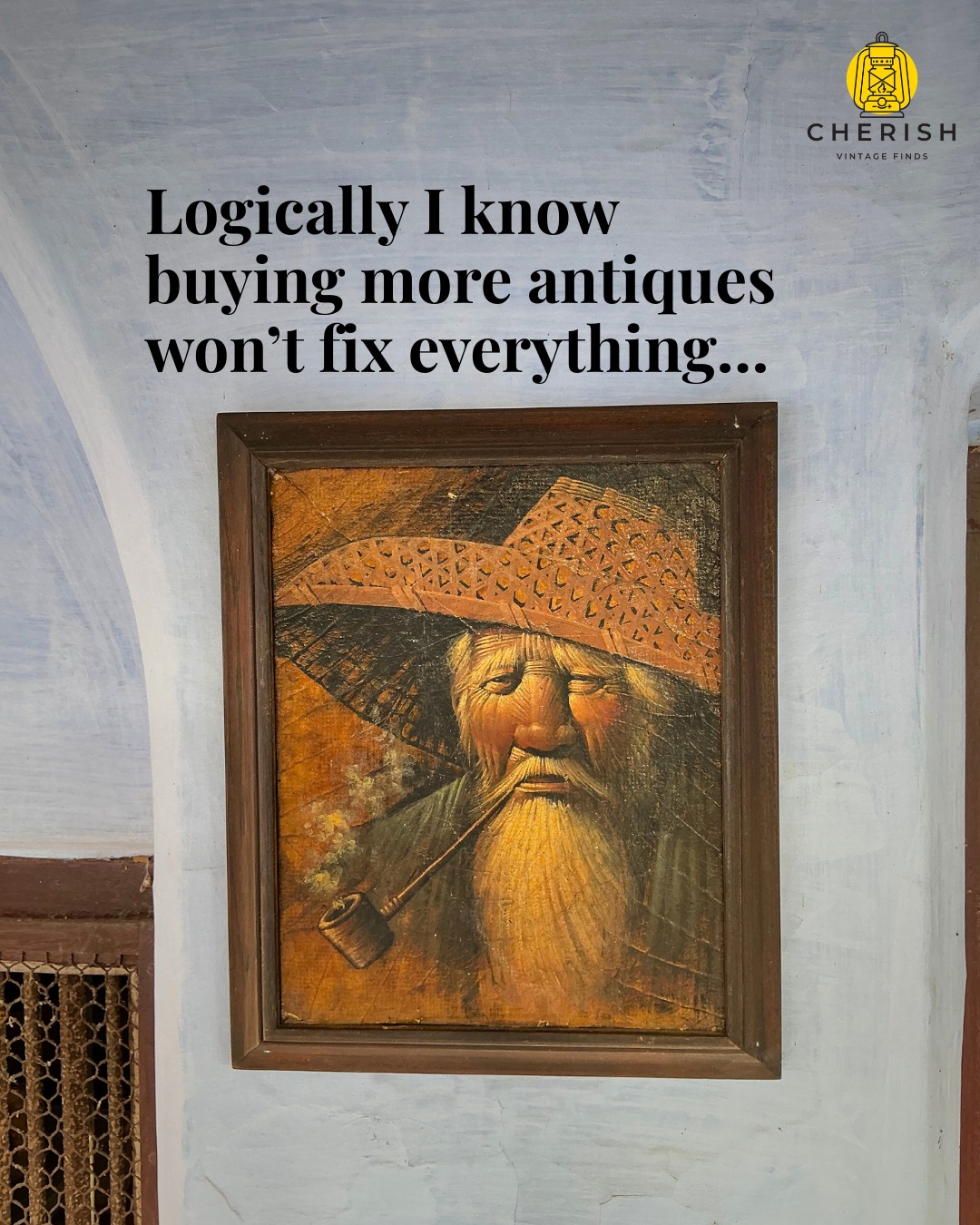 Logically I know buying more antiques won’t fix everything.
But emotionally I feel like it might.
And honestly…
it’s worth a try at least.
Got to check, right? 💛
--
antique collecting, vintage art, antique dealer life, collector humour, heritage objects, antique hunting, vintage portraits, interior heritage decor, Cherish Vintage Finds
--
.
.
.
.
.
#antiquecollector
#vintagefinds
#collectorlife
#cherishvintagefinds
#antiquedecor