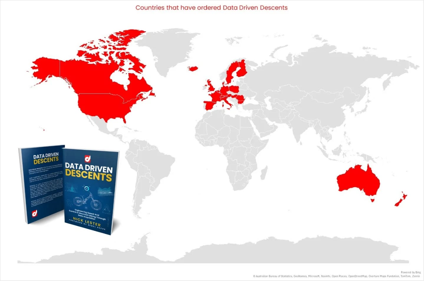 In case there was any doubt, I am fond of a graph!
The amount of support and pre-orders is incredible, but the amount of countries that the book will be going to is also pretty amazing.
Only 3 days left at the early pre-order price of £74.99 - if you haven't already, get your copy secured now!
#datadrivendescents #engineeringspeed