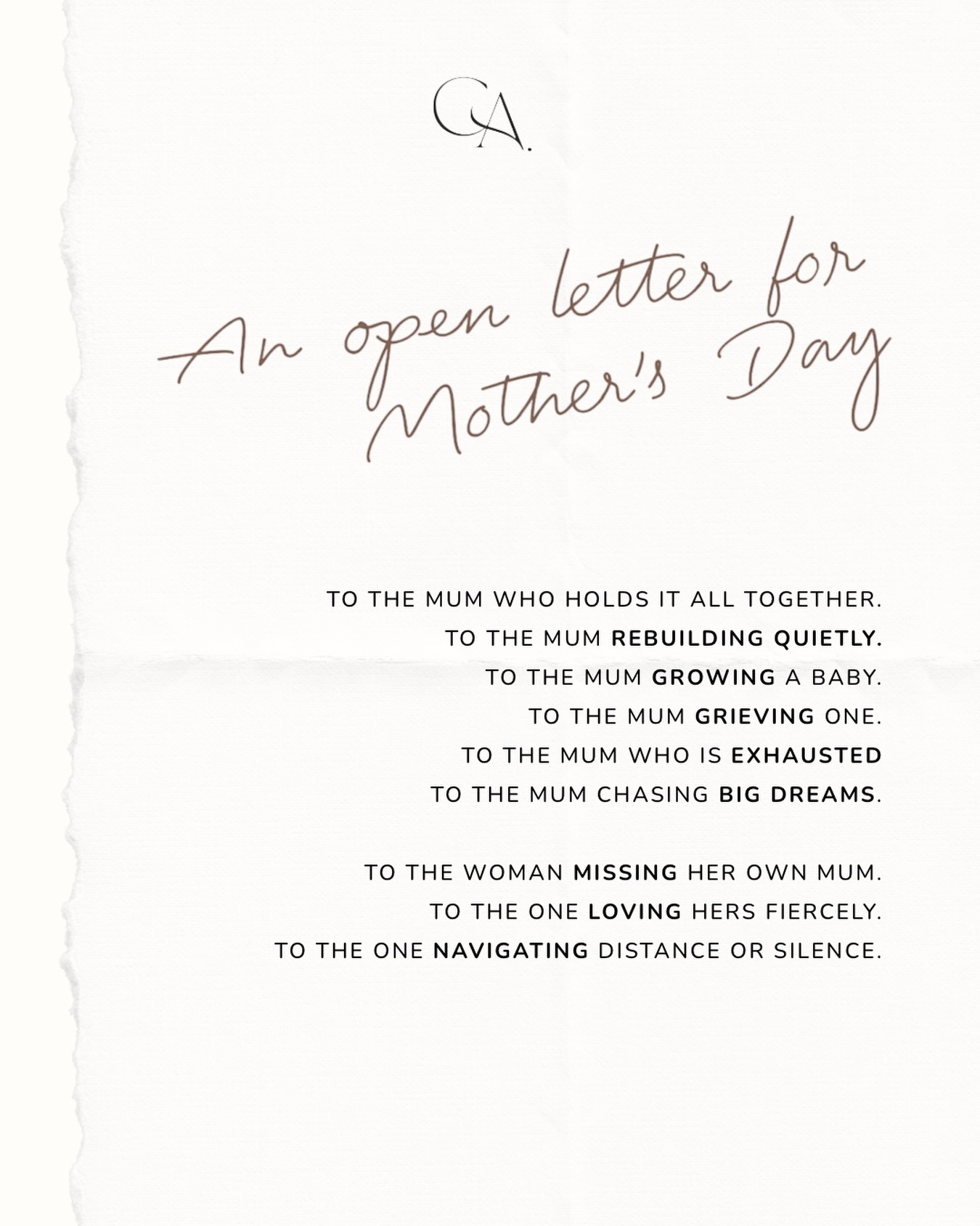 Mother’s Day can mean something different for everyone. Today we’re celebrating the mums who are doing their best every day, the women building lives and businesses, the ones holding everything together, and those navigating this day in their own way.
To every mum, every woman missing her mum, and everyone carrying love in their heart today, we see you.
#MothersDay #OpenLetter #cora #corastudio