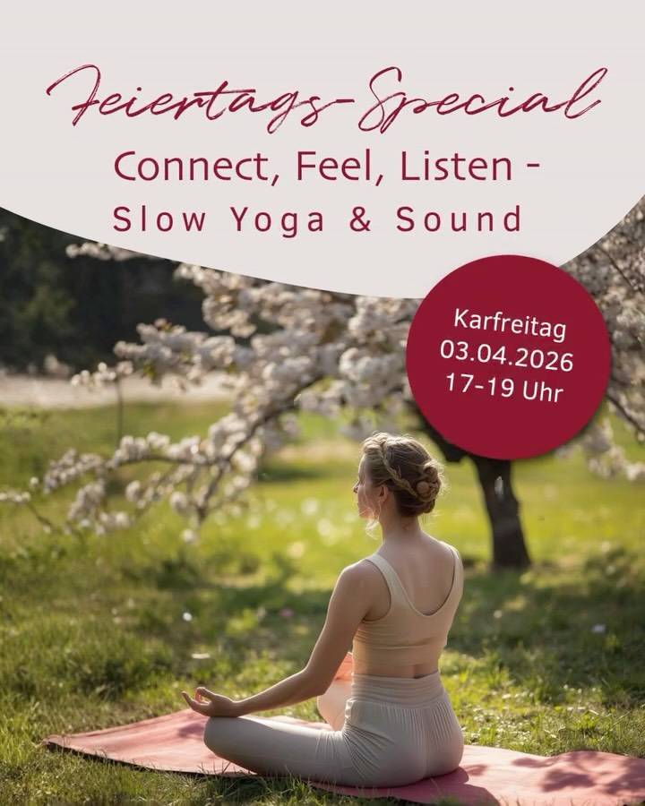 💫Connect, Feel, Listen – Dein Karfreitags-Special
✨Vom Denken ins Spüren: Eine Reise durch Stille, Bewegung und Klang.
🙏Ostern ist eine Zeit der Transformation – ein Symbol für das Entstehen, Vergehen und das kraftvolle Wiederauferstehen. Am Karfreitag laden wir dich ein, den Lärm der Welt für einen Moment ganz leise zu drehen und den Fokus radikal nach innen zu richten.
🧘♀️ Gemeinsam mit Andrea und Nadine tauchst du in ein besonderes Erlebnis aus Somatic - Yin Yoga & Sound ein.
🎶 Wir verbinden sanfte, fließende Bewegungen mit der regenerativen Kraft der Klänge. Es ist mehr als eine Yogastunde – es ist eine bewegte Meditation, in der Atem, Mudras und Mantras miteinander verschmelzen. Wir schaffen einen Raum, in dem du dich neu ausrichten und tief in dein wahres Selbst sinken darfst.
Was dich erwartet:
✨ Somatic & Yin Yoga für tiefes Körperbewusstsein
✨ Heilsame Klang-Meditation
✨ Raum für Stille und Reflexion
Egal, ob du den Tag bewusst als Ruhepol nutzen möchtest oder einfach Sehnsucht nach echter Verbindung hast: Dieses Special ist für alle, die Yoga nicht nur üben, sondern mit jeder Zelle erleben wollen.
📅 Wann: Karfreitag, 3. April 2026 | 17:00 – 19:00 Uhr
📍 Wo: Präsenz im Yogaraum Ravensburg
🎟️ Investition: 39 € (Yogaraum-Mitglieder: 29 €)
🚀 Wellpass: Zuzahlung 25 € (Anmeldung via info@yogaraum-rv.de)
💫Schenke dir diese zwei Stunden der Hingabe und des Spürens. Wir freuen uns darauf, diesen besonderen Weg mit dir zu gehen.
#YogaRavensburg #Klangmeditation #KarfreitagSpecial #SomaticYoga #YinYoga #YogaraumRavensburg