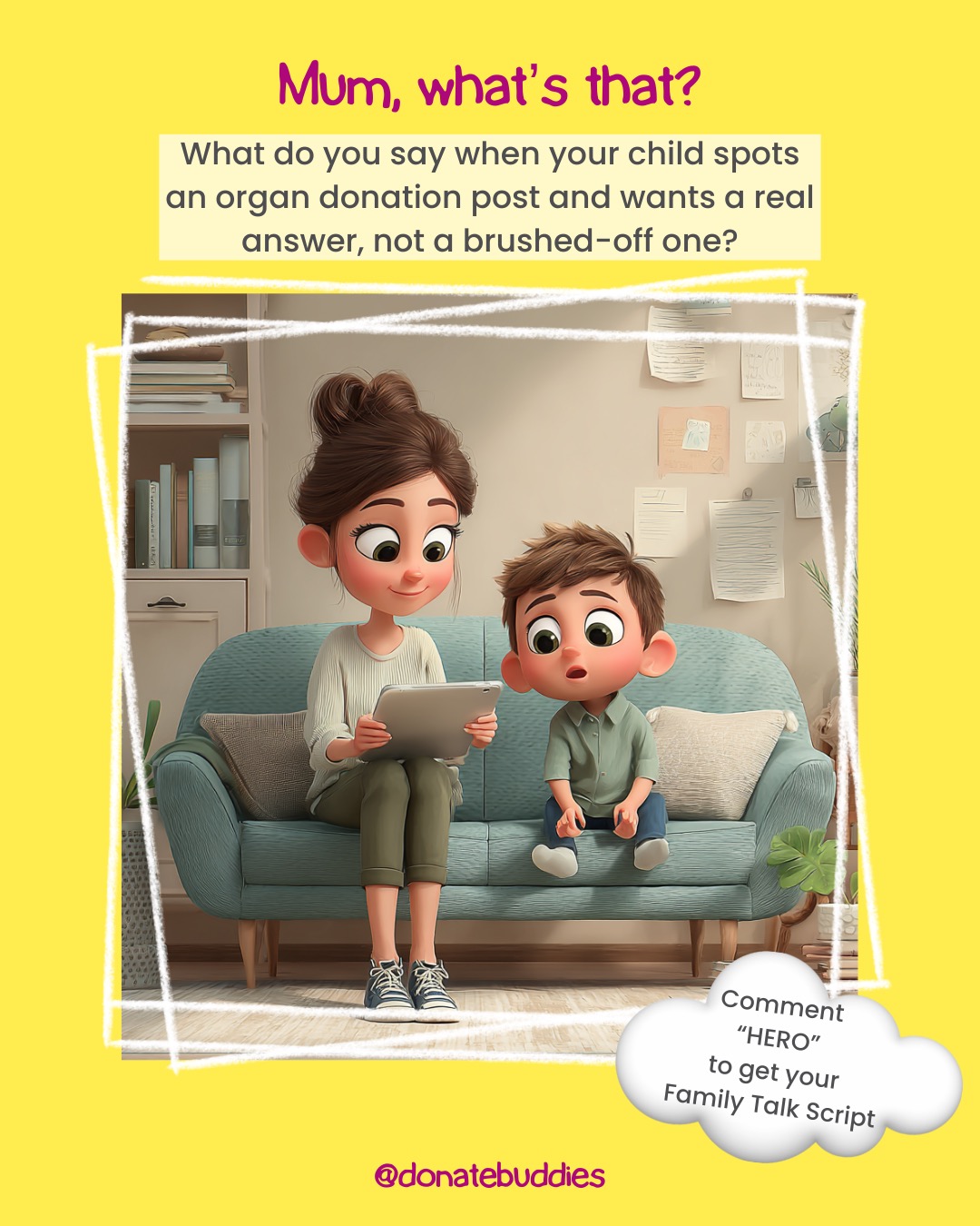 You are scrolling.
Your child sees a post.
Then comes the question:
“What is organ and tissue donation?”
And suddenly you are trying to find words that are simple, safe, and actually helpful.
Here is a calmer way to answer it, based on age:
Ages 5–8
“It means sometimes a part inside one person’s body can help another person’s body when it needs extra help. It is a bit like when something at the playground is broken and needs the right part to make it work again.”
Ages 9–12
“It means some organs or tissues can help another person when their body is having trouble doing what it is meant to do. It is a bit like when you are playing Fortnite and a glitch stops part of the game from working properly, so it needs the right fix to run the way it should again.”
Ages 13–16
“It means healthy organs or tissues can sometimes help someone whose body is struggling to do what it needs to do. It is a bit like when your mobile phone suddenly stops working — it may look completely fine on the outside, but if an important part inside is not working, it needs the right help to function properly again.”
Then try this follow-up line:
“We can talk about it one question at a time.”
That matters because most children are not asking for a full lesson.
They are asking,
“Can you help me understand this?”
Donate Buddies tip:
Use 1 age-fit script
Keep it under 1 minute
Leave space for the next question
Comment SCRIPT to get the family script.
Anita 💚
#DonateBuddies #OrganDonation #TissueDonation #TalkingToChildren #ParentScript #CaptainBuddy #FamilyConversations #ChildFriendlyEducation #EmotionallySafeSupport #AustralianParenting
⚠️ Disclaimer:
Donate Buddies shares educational content to raise awareness of organ and tissue donation in Australia. It is not medical advice. Please seek guidance from your healthcare professional or transplant team for personal medical concerns.