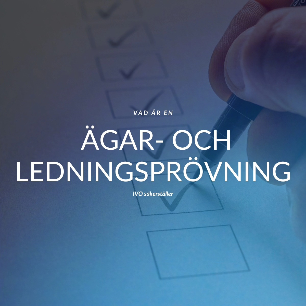 Vad är en ägar- och ledningsprövning?
Ägar- och ledningsprövning är en viktig del av tillsynen för verksamheter som är godkända att bedriva arbete enligt SoL och LSS. IVO granskar om huvudmannen och dess ledning fortsatt uppfyller krav på insikt, lämplighet och ekonomiska förutsättningar för att driva verksamheten i enlighet med föreskrifterna.
Syftet är att säkerställa att inga oseriösa aktörer verkar inom omsorgsbranschen, vilket gör prövningen avgörande för verksamheters långsiktiga stabilitet och kvalitet.
Kontakta oss om du har frågor om ägar- och ledningsprövningar eller behöver hjälp med att säkerställa att din verksamhet uppfyller IVO:s krav.
Källhänvisning:
IVO, "Vad har IVO sett 2022?" 1 mars 2023, https://www.ivo.se/aktuellt/nyheter/2023/ivo-presenterar-vad-har-ivo-sett-2022/.
#vårdsektorn #IVO #tillstånd #ledningsprövning #omsorgsbranschen