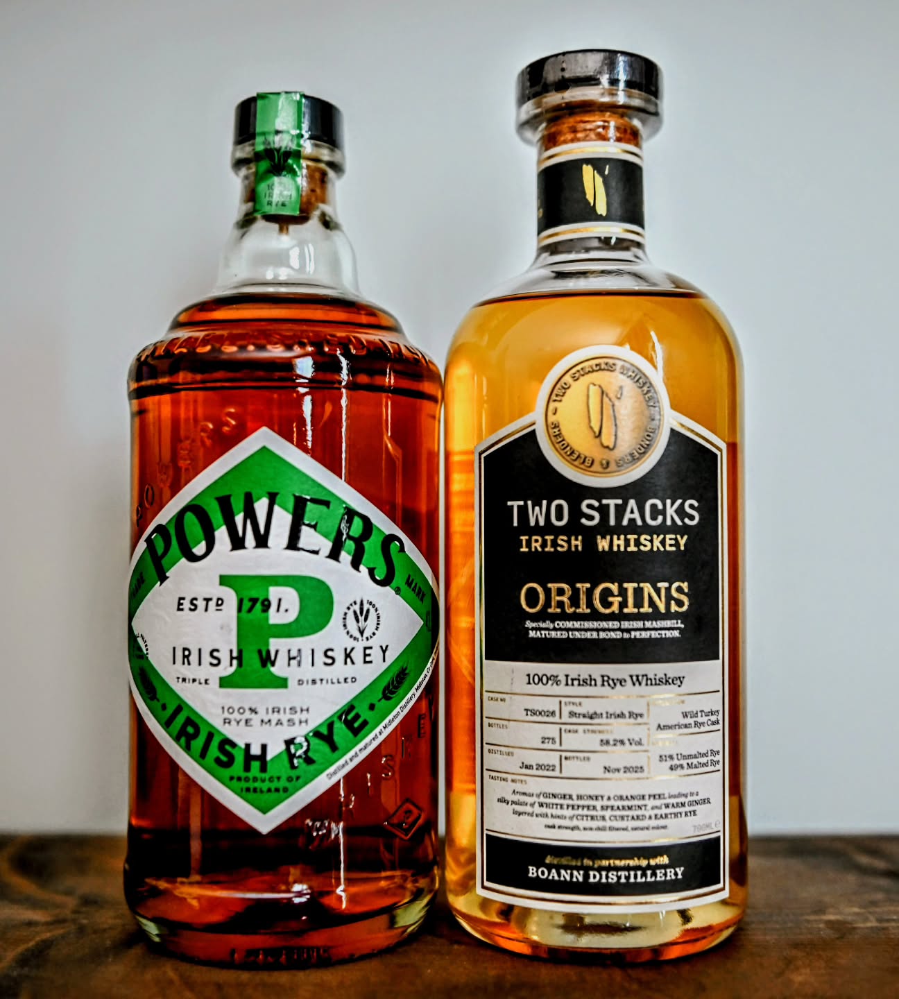 As we turn into the second half of Irish Whiskey Month, as promised, we will start looking at more unique releases, exclusive bottlings, special releases and generally the side of Irish Whiskey that continues to dispell and destroy the myths that are generally associated with Irish Whiskey.
Kicking it off is two releases, that as a Canadian and possibly Canada's biggest Irish Whiskey fan, get me excited beyond measure.
On the left is the first of its kind (that I know of in contemporary Irish Whiskey) and its the @powers_whiskey 100% Irish Rye Whiskey. Made with 100% Irish grown rye, from a single farm, and matured for approximately 4 to 5 years, Non-chill filtered and bottled at 43.2% abv. It was matured in American oak, using Virgin oak, first-fill, and refill casks.
On the right side we have @twostackswhiskey and their version of a 100% Irish Rye. This was made using 51% unmalted rye and 49% malted rye, aged for just shy of 4 years in ex-Wild Turkey rye casks, and then bottled at 58.2% abv. This is the inaugural release in Two Stacks' new line called "Origins" which look back in history for inspiration and creativity while bringing current innovation to the fold. This was created at BoAnn distillery and almoat broke the distillery during the process.
I can't wait to get into these two and take a look at how Irish Rye can taste.
.
.
.
.
.
#whiskey #irishwhiskey #ryewhiskey #twostacks #power