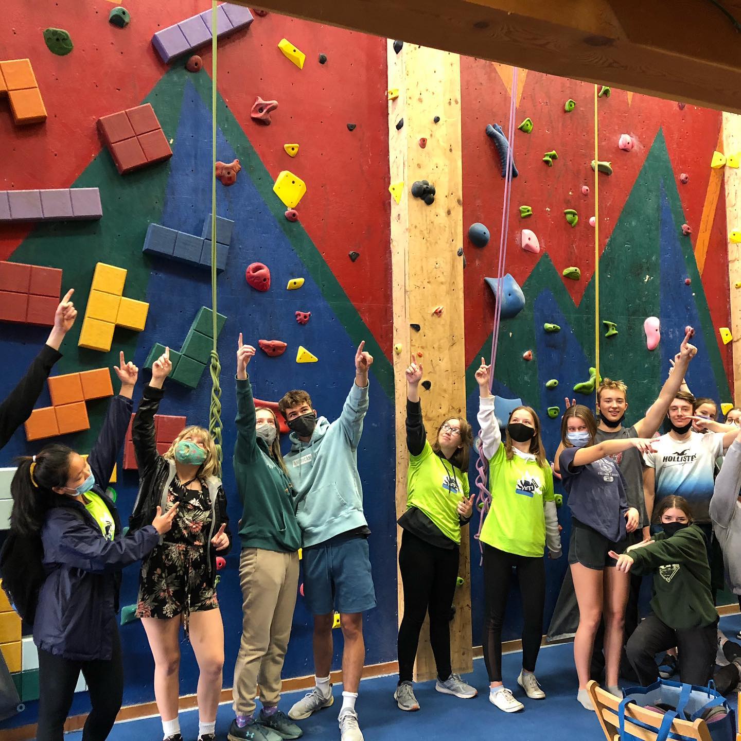 Spirit Rock Day 2. Lots of climbing resulted in red hands and tired arms. Enough energy remained for a pointing picture. #yetioutdoorprogram #yetination
