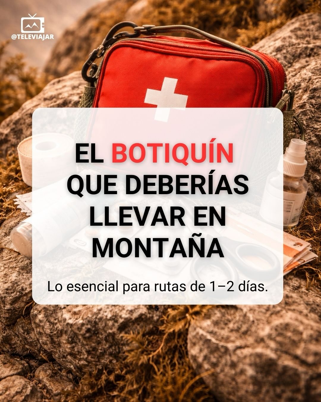En montaña los problemas más comunes no suelen ser grandes accidentes.
Suelen ser cosas pequeñas:
🥾 ampollas
🩸 pequeños cortes
👣 esguinces
🥶 frío tras una parada larga
Y muchas veces se complican por no poder gestionarlas en el momento.
Por eso el botiquín no es para curarlo todo.
Sirve para:
✔ proteger
✔ estabilizar
✔ evitar que empeore
✔ poder seguir o descender con seguridad
🎒 No se trata de llevar mucho.
Se trata de llevar lo necesario.
👉 Guarda este post para preparar tu mochila antes de la próxima ruta.
#televiajar #montañaenforma #seguridadmontaña