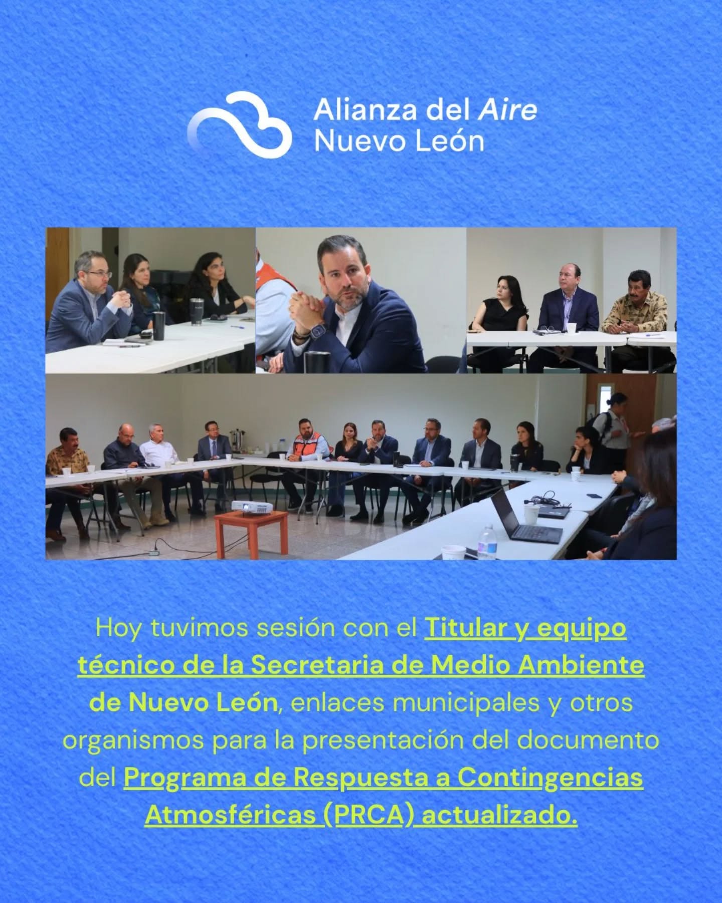 🌬️ Desde la Alianza del Aire logramos consenso con las autoridades estatales, municipales, federales, cámaras, universidades y organizaciones de la sociedad civil para la Actualización del PRCA. Las y los neoloneses merecemos tener una mejor calidad del aire y que se proteja nuestra salud.
Damos un paso firme hacia la construcción de un Nuevo León más limpio, más responsable y más saludable 🌌 💙