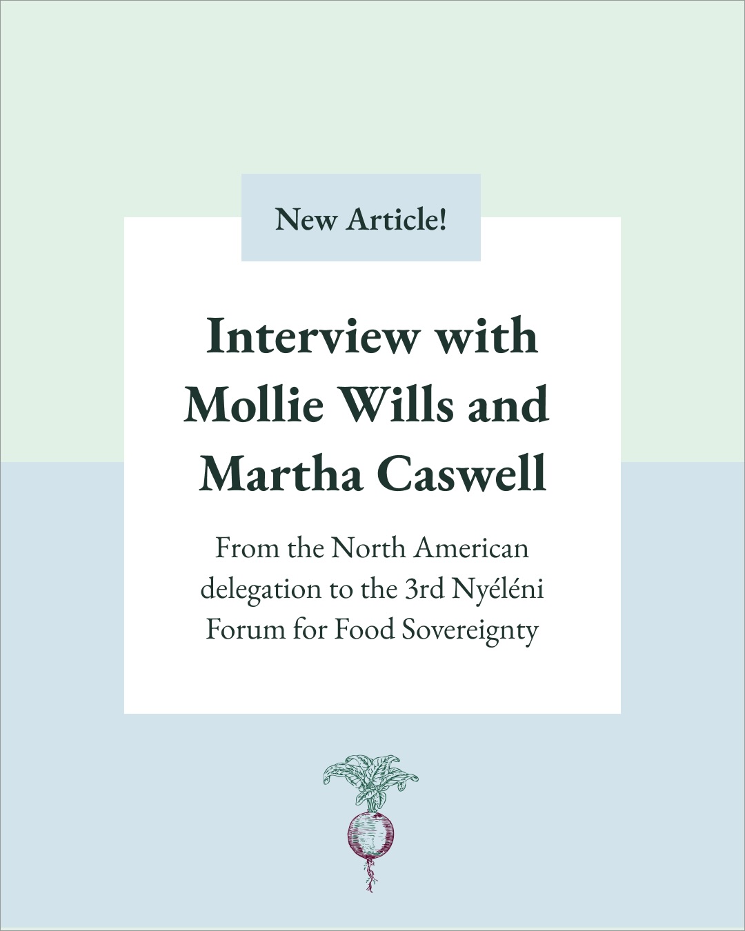 New article alert!! (now available at thenaturalfarmer.com)
🎤This interview with Mollie Wills and Martha Caswell was featured in our recent Small Grains and Pulses edition. They share updates from the North American delegation to the 3rd Nyéléni Forum for Food Sovereignty. The interview details how agroecology can be a means to achieve food sovereignty.
🌱Do you have an article you want to submit?? We are still accepting article submissions for our forthcoming edition Women in Agriculture! The deadline to submit is May 1st and compensation is available!
.
.
.
#NOFA #TheNaturalFarmer #FoodSovereignty #RegenerativeAgriculture #EnvironmentalJustice