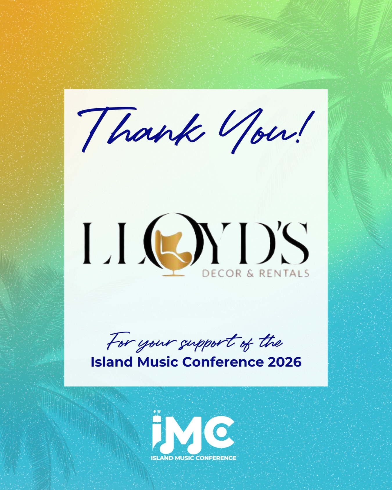 @lldecorandrentals was a valued partner of Island Music Conference 2026.
Their support helped bring the conference environment to life, contributing to the spaces where conversations, networking, and industry connections unfolded throughout the week.
We appreciate their partnership in helping create an experience worthy of the music and culture we celebrate.
#IslandMusicConference #IMC2026 #SponsorAppreciation