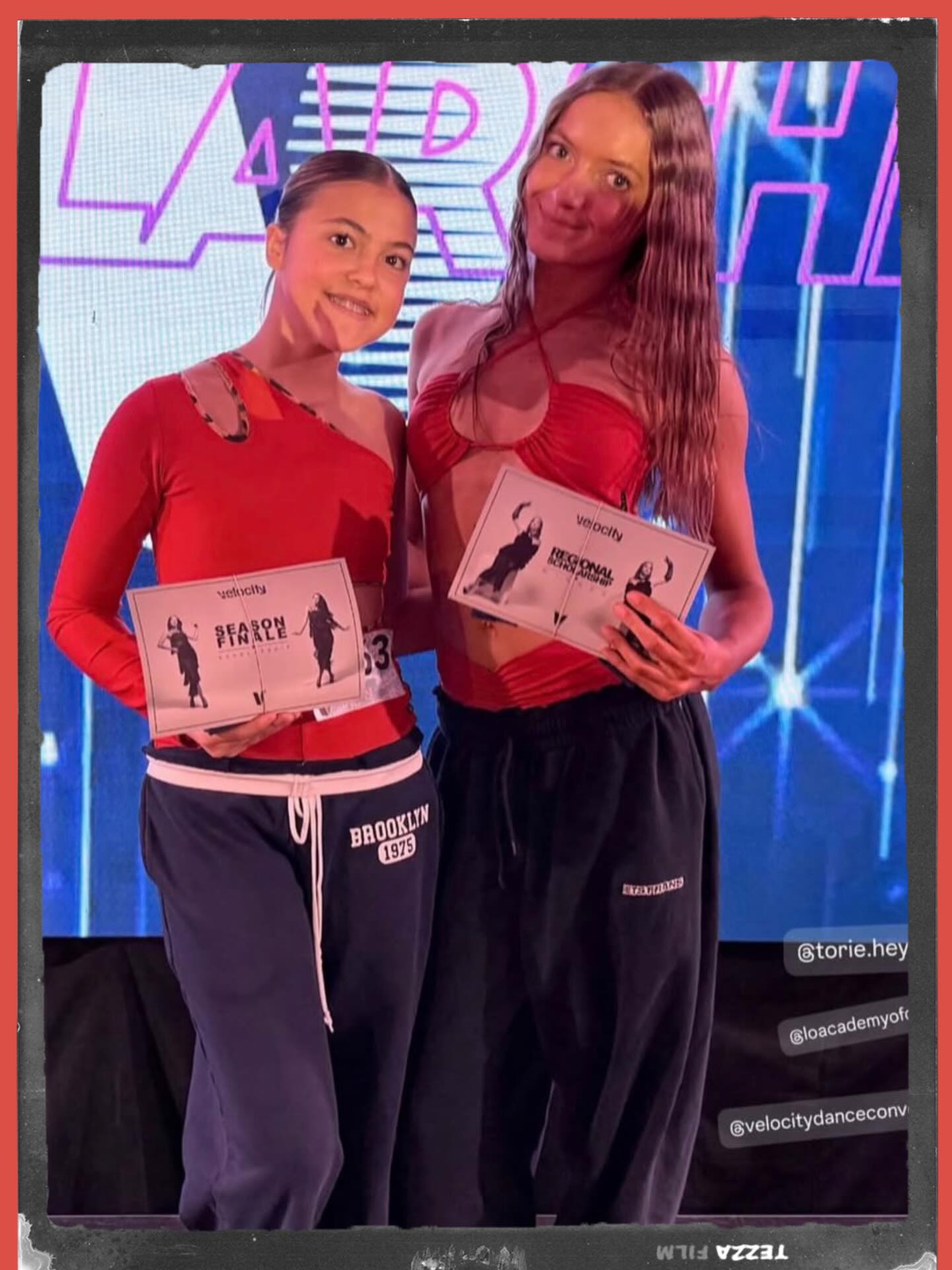 Congratulations to Bella & Torie on their @velocitydanceconvention scholarships! Way to represent 🔥💪