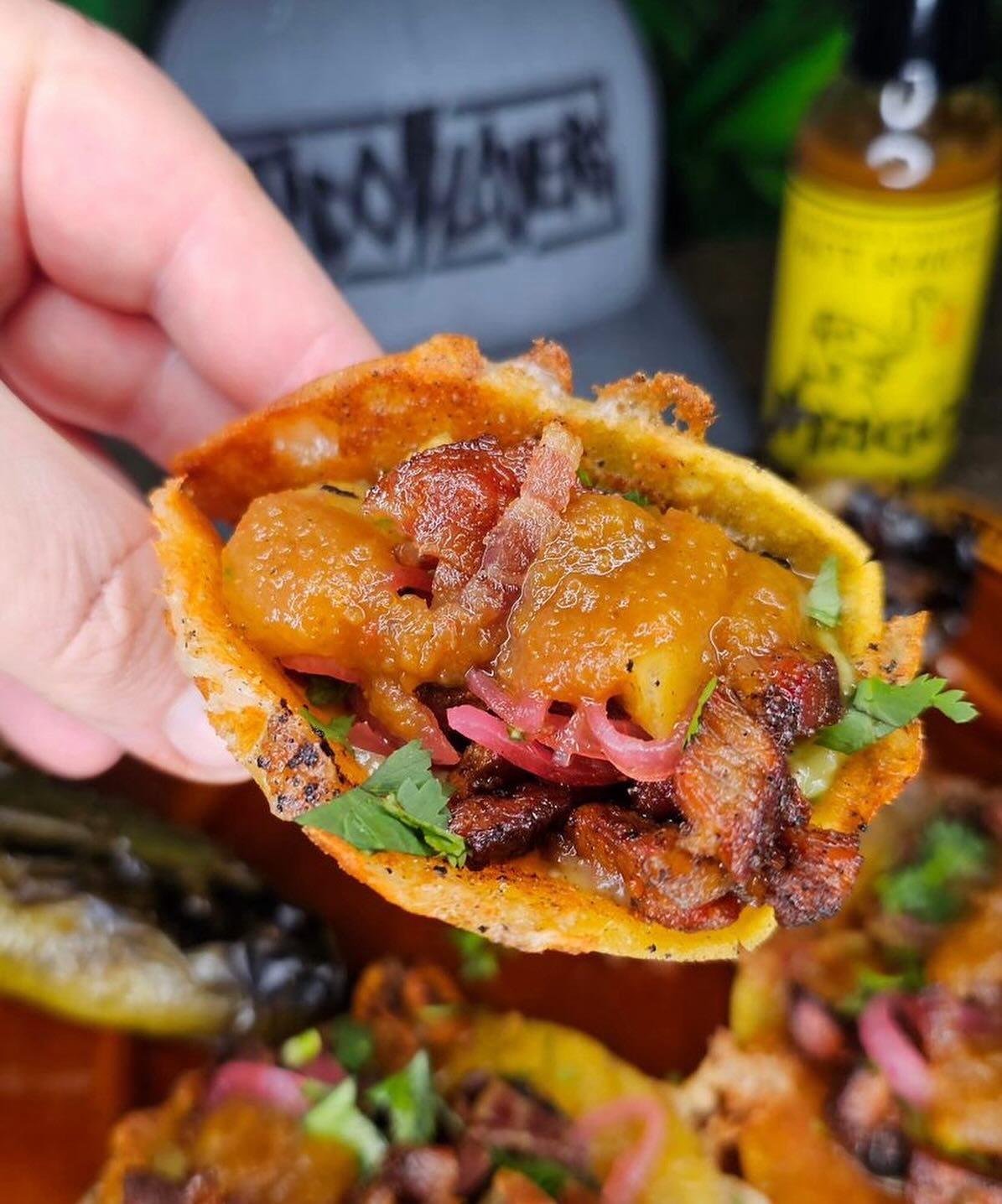 Repost from @thetacoslayers with some fiery adobada tacos using our Pineapple Habanero Sauce. Check out Will’s post for the details and a much more poetic description of the plate @thetacoslayers 🔥