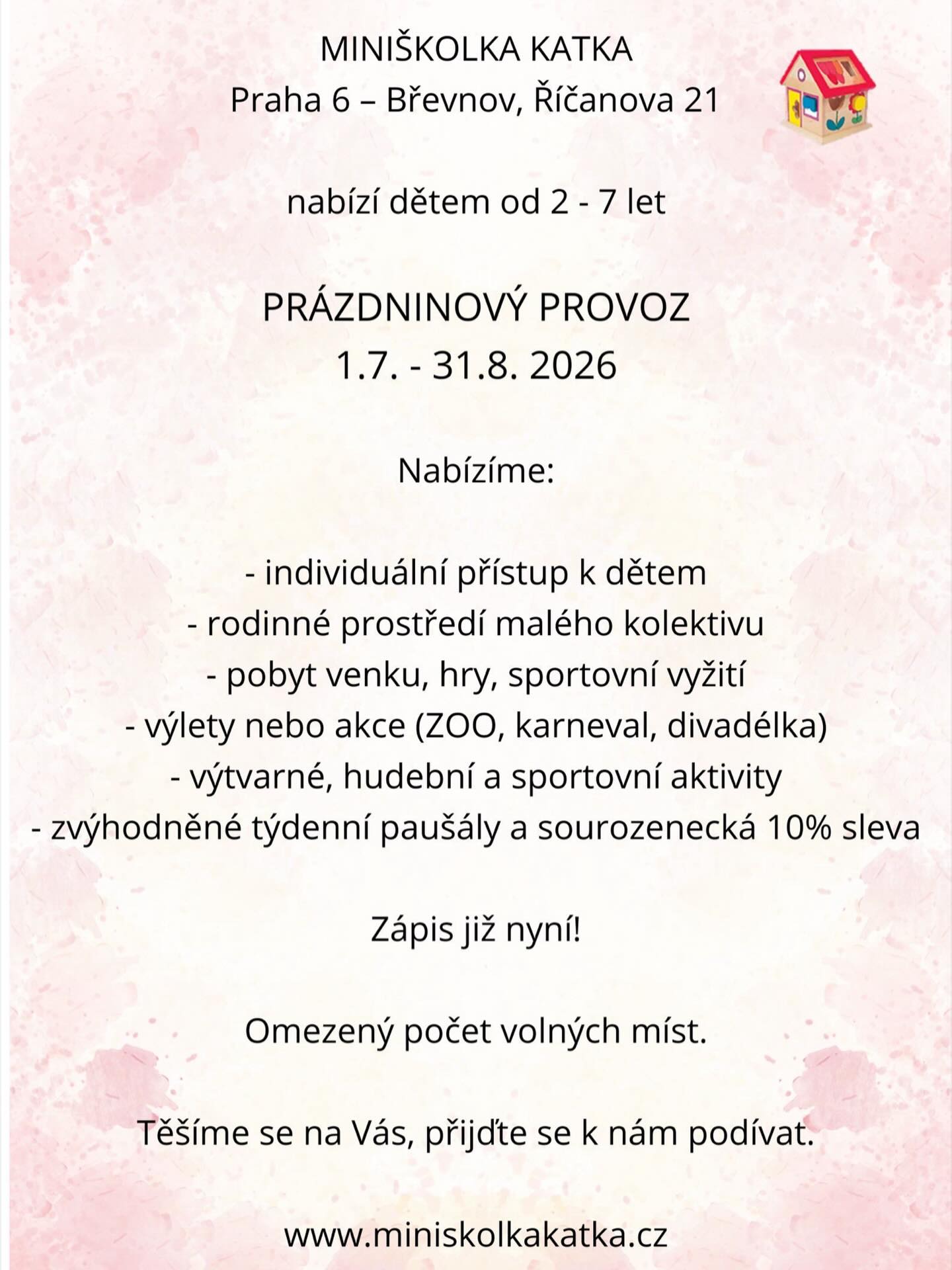 Přihlaste se na prázdninové dobrodružství! Vybrat si můžete jednotlivé týdny a dny tak, aby vám školka pomohla v co nejpříjemnějších prázdninách.☀️😎#summer #školka #prague #leto