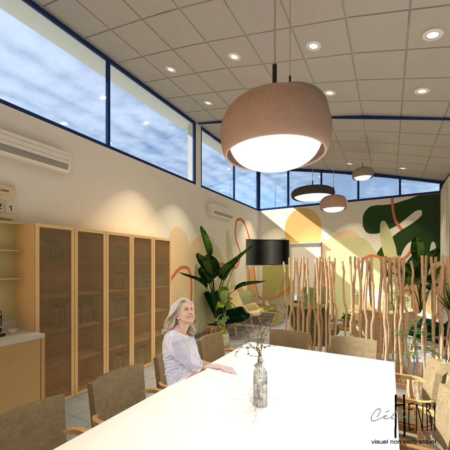 Projet pro / Accueil de jour 🌾
Nos prestations de conception réalisation clé en main nous permettent un accompagnement de grande qualité pour vos projets professionnels.
Nous avons ici repensé l'aménagement & la décoration d'un espace d'accueil de jour pour des personnes âgées. En lien avec la serre récemment installée par l'établissement, ce lieu se veut accueillant, fonctionnel et joyeux.
Fresque @at_june
Suspension @zeitraum_furniture
Conception et réalisation des projections 3D - Agence Céline HENRI
#architectureintérieure #medicosocial #accueildejour #seniors #fresque #amenagementintérieur #backflipinterieur #celinehenri