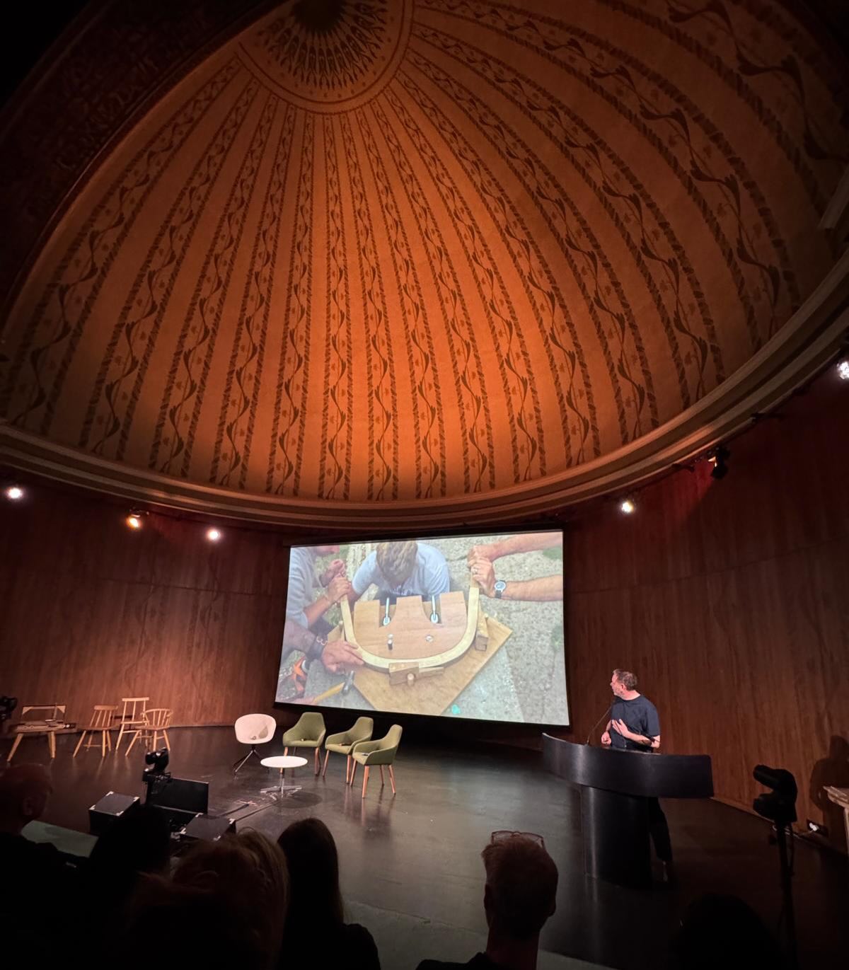 Quite surreal to be at the V&A to see our chair making collaboration with @nickgant_community21 & @uniofbrighton on stage as part of their @vamuseum ‘make good’ symposium.
Huge thanks to Nick for his ongoing championing of our work. Also inspiring and climate positive talks from @studioweave @humannatureplaces @be_stbuild @paul.powlesland and @immykaur of @civic_square.
Humbling stuff!