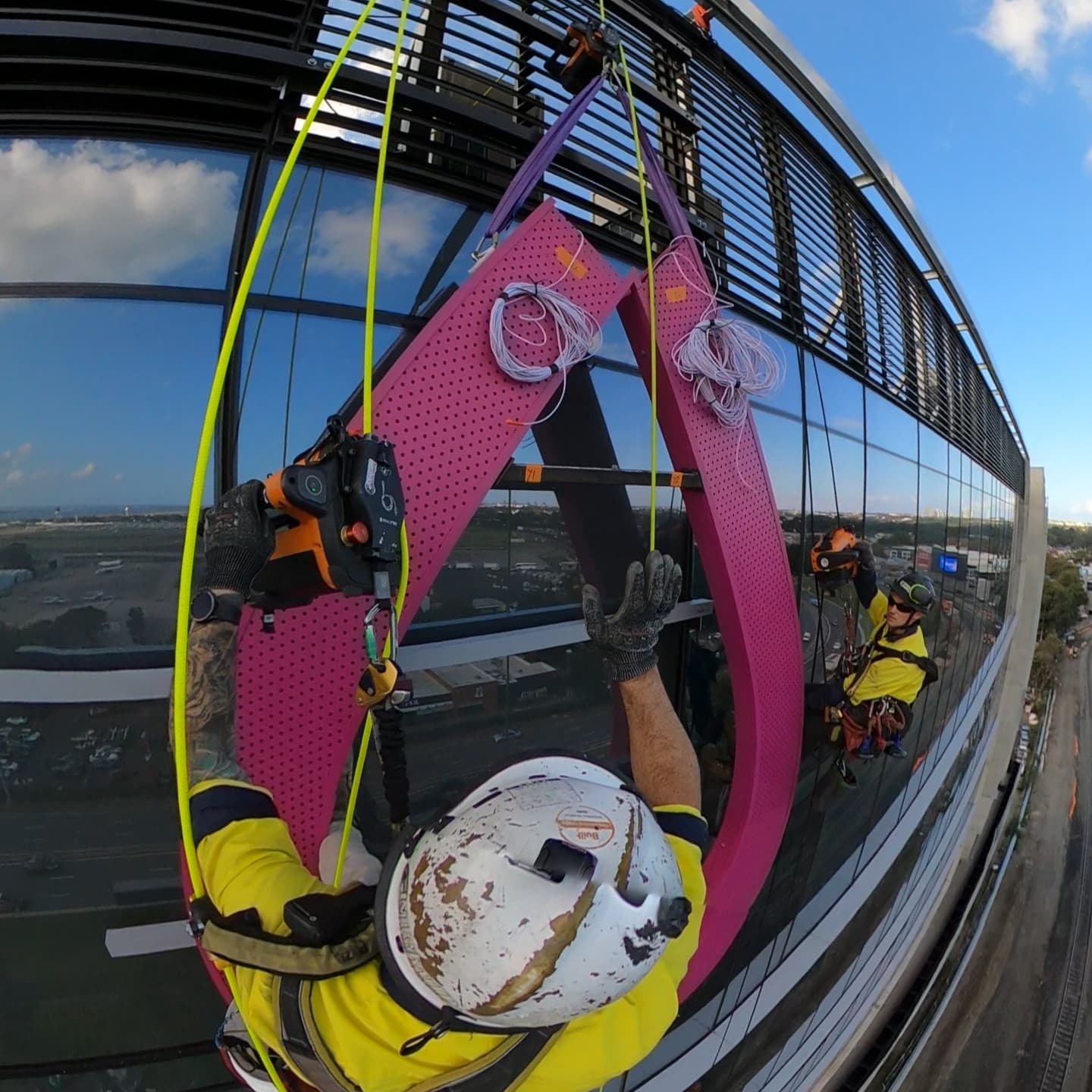 Baxter Rd Hotel
Sky Signage Installation
Dual winch lifts and suspended assembly of some large lettering in a tiny rail corridor.
#lift #rigging #Sydney #rope #accessories #acx #skylotec #flying #high