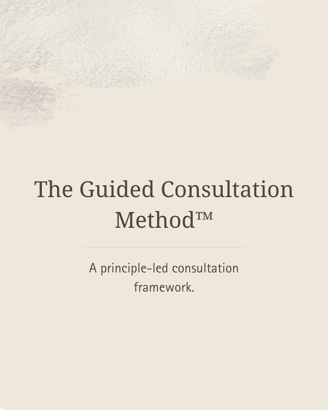 Over many years behind the chair I began structuring the consultation process differently.
What started as small changes eventually became a clear framework — a way of guiding consultations with presence, clarity, and confidence.
I now refer to this structure as The Guided Consultation Method™.