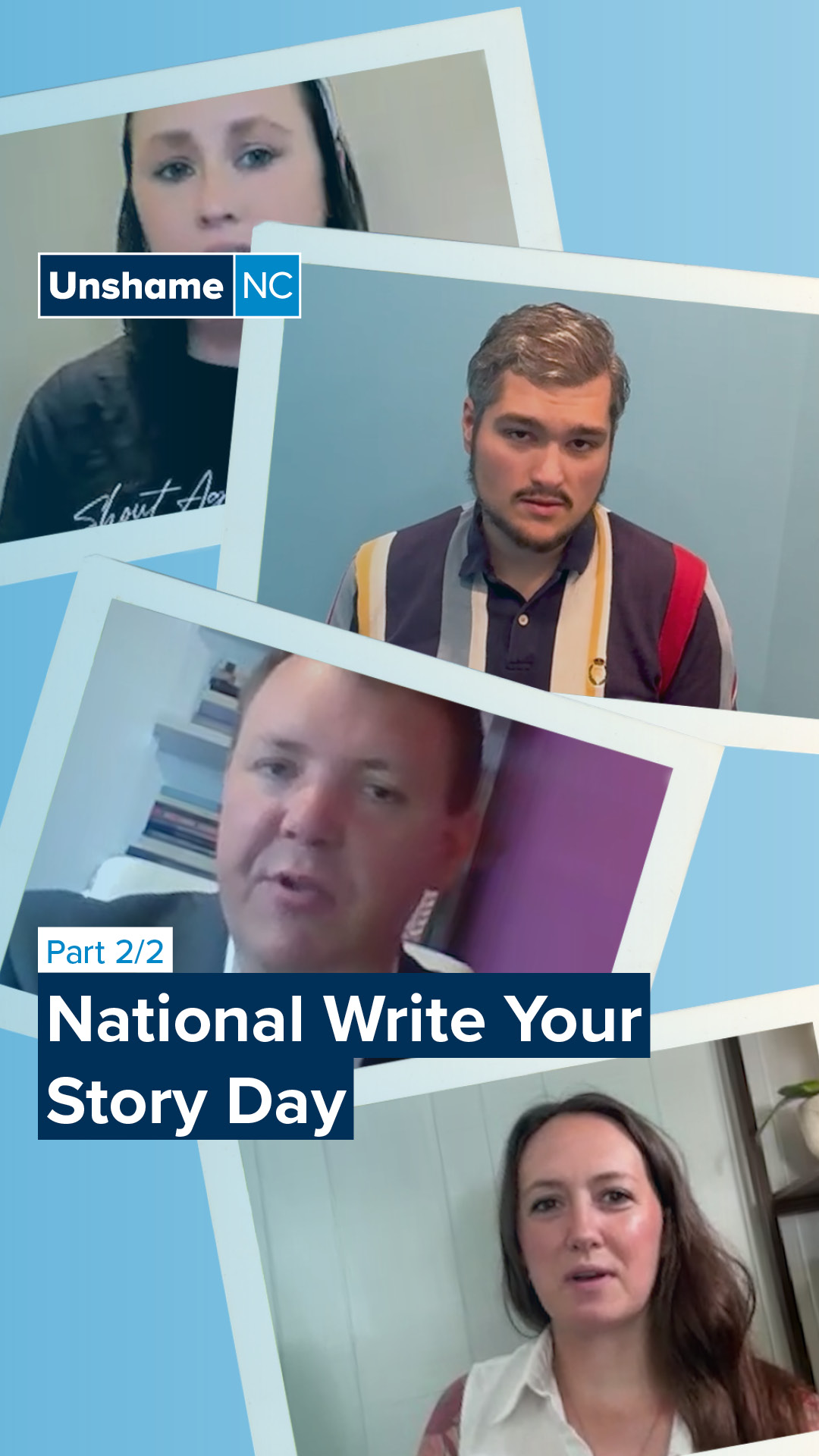 Today is National Tell Your Story Day! We’re celebrating by asking people who have shared their journeys with us what it means to have their stories reach others across North Carolina. For many, speaking out about their experiences is a powerful way to help others feel seen and understood. Sharing stories can inspire hope and remind us that we’re not alone. ❤️
