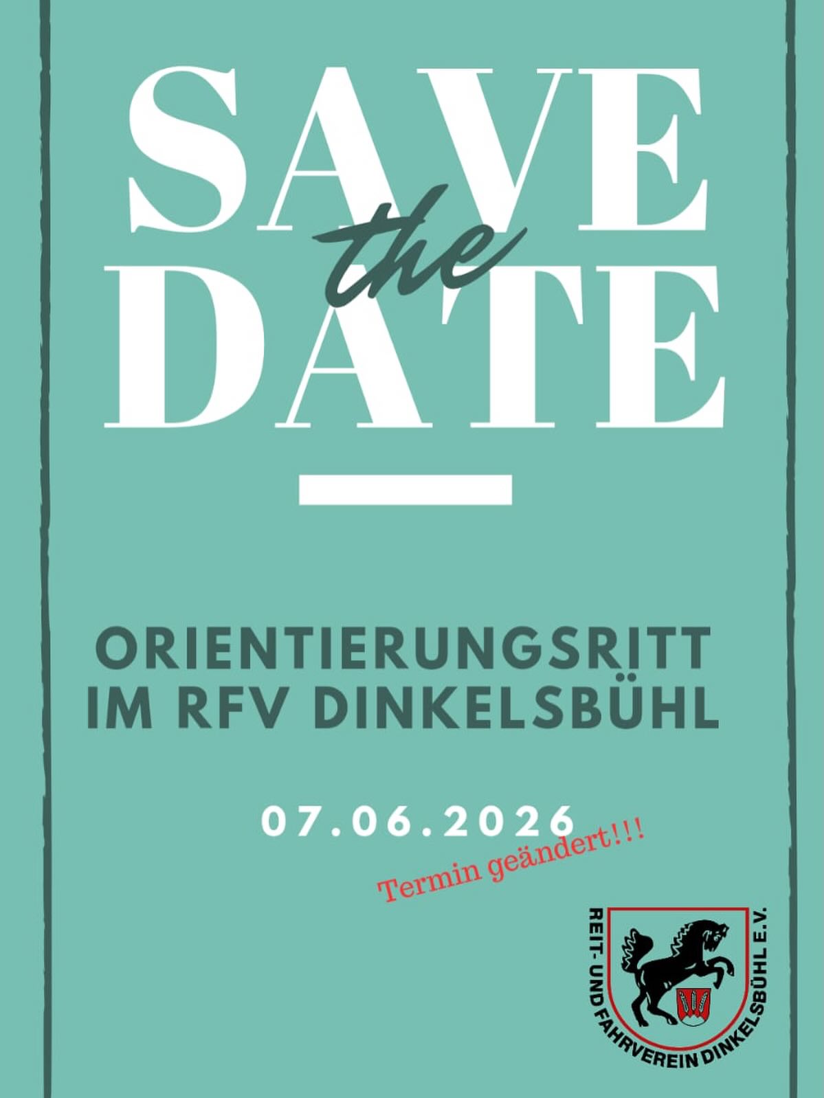Orientierungsritt-Fans aufgepasst! ✨
Save the Date - am 07.06. findet wieder unser beliebter Oritt statt! 🐴🗺️
(Achtung Terminänderung: nicht wie sonst am Vatertag!)
Seid gespannt, welches Thema wir uns diesmal für euch überlegt haben… 🤫📚