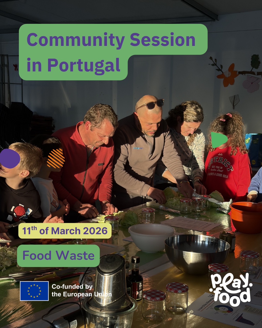 A hands-on, colourful #foodwaste session in Portugal, with the E. B. Casevel school community (#students, #teachers, and #parents) took place in March, showcasing the second thematic of PlayFood.
Led by artist and expert Helena Loucao @criatividadeaolume alongside the RHEA team, @barbaraarita and @_raizarezende_ , participants explored practical ways to reduce food waste, discussed the current food waste situation and key figures in #Portugal, and discovered how creativity can transform everyday leftovers.
Together, the group prepared fermented foods such as kimchi to take home, tasted other fermented creations, and learned about their powerful benefits for gut health and overall well-being.
More sessions to follow in the partner countries on the #foodwaste thematic.
Watch the space and subscribe to our newsletter.
Link in bio ❤️