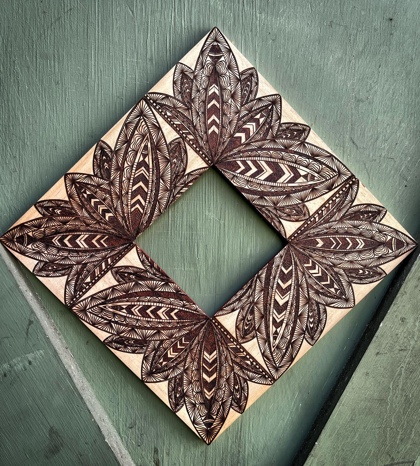 Finished burning this bad boy today 🔥 It was a wild ride 😵💫🤩
.
.
.
.
.
.
#kcapurasdesign #pyrography #pyrographyart #pyrographyartist #woodart #woodartist #woodburning #woodburningartist #woodburningart #woodporn #burnedbyhand #freehand #abstract #abstractart #woodcraft #originaldesign #oneofakind #femalewoodworker #naturalstyle #homedecor #boho #bohohome #statementpiece #wallart #mirror #artofinstagram #artporn #michigan #localartist @razertip