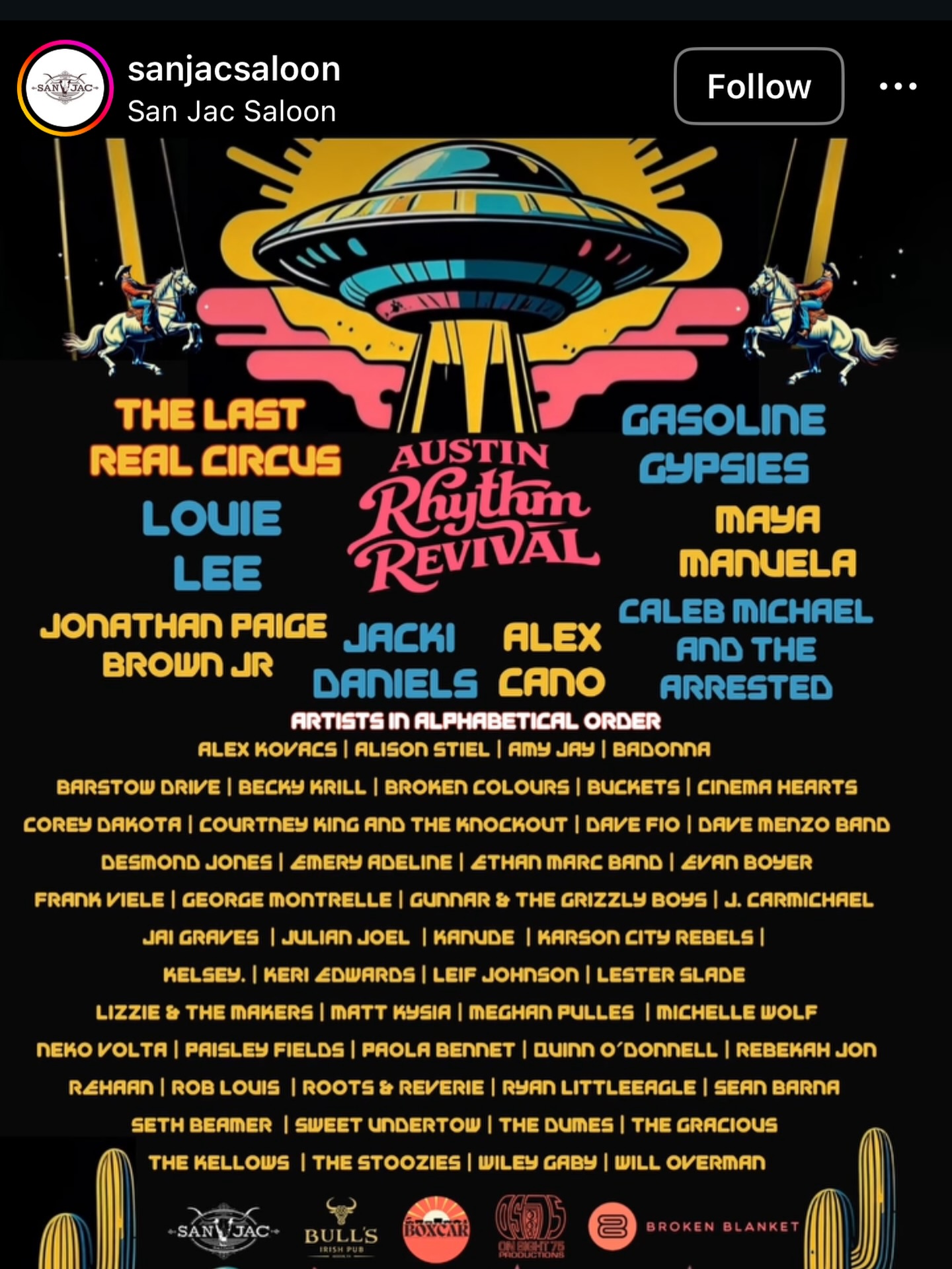 Thanks for making yesterday at @sanjacsaloon you guys were incredible to perform to. We have 3 more slots at this festival this week. 3 shows today aswell going to be mental. Much love from all the Broken Colours.
#austin #america #festivals #goodtimes