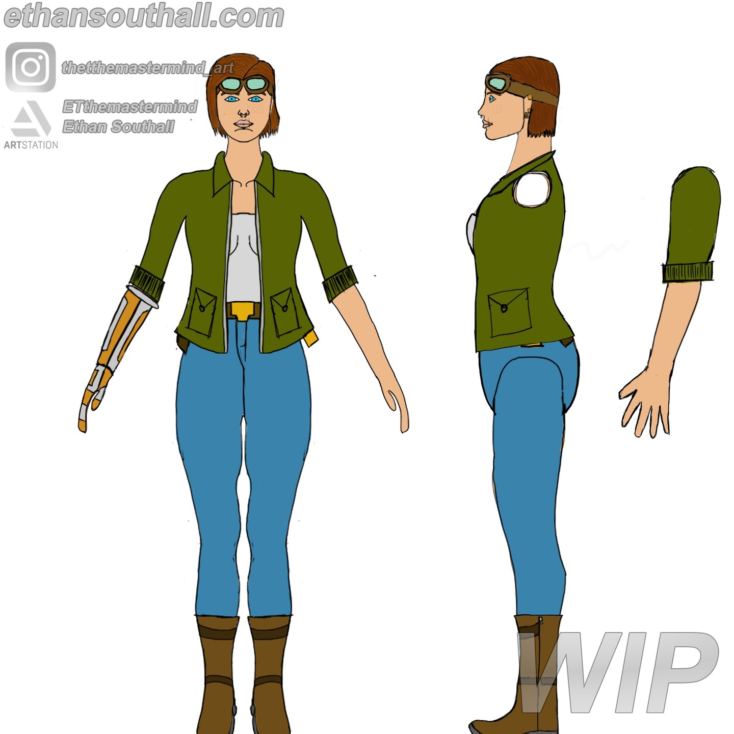 First stage of my next big project is complete! This project is remaking/redesigning my "Hannah Toomes" character that I made as part of the "Modelling for Animation" unit while studying at Uni. Iv got 7 model sheets that I will pick from once the base mesh is complete (I'm leaning towards 2,4 or 7), a concept for her robot hand and the beginnings of a base mesh. #3dart #3dartist #characterdesign #characterart #blender #blender3d #zbrush