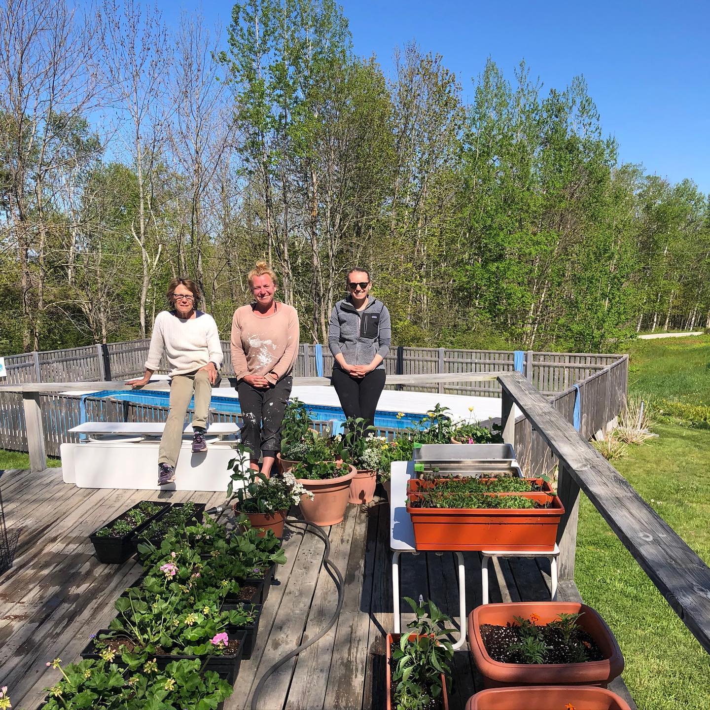 Opening Day is one week away! I am most grateful to my excellent helpers who came and planted flowers and herbs all day yesterday. My mother truly shined as the “employee of the month” all of last year and came through yet again this spring with the help of my sister as well. I hope this can be a fun and safe place to visit this summer. #lincolnvillemotel #maine #spring #familyfun #flowers #smallbusiness