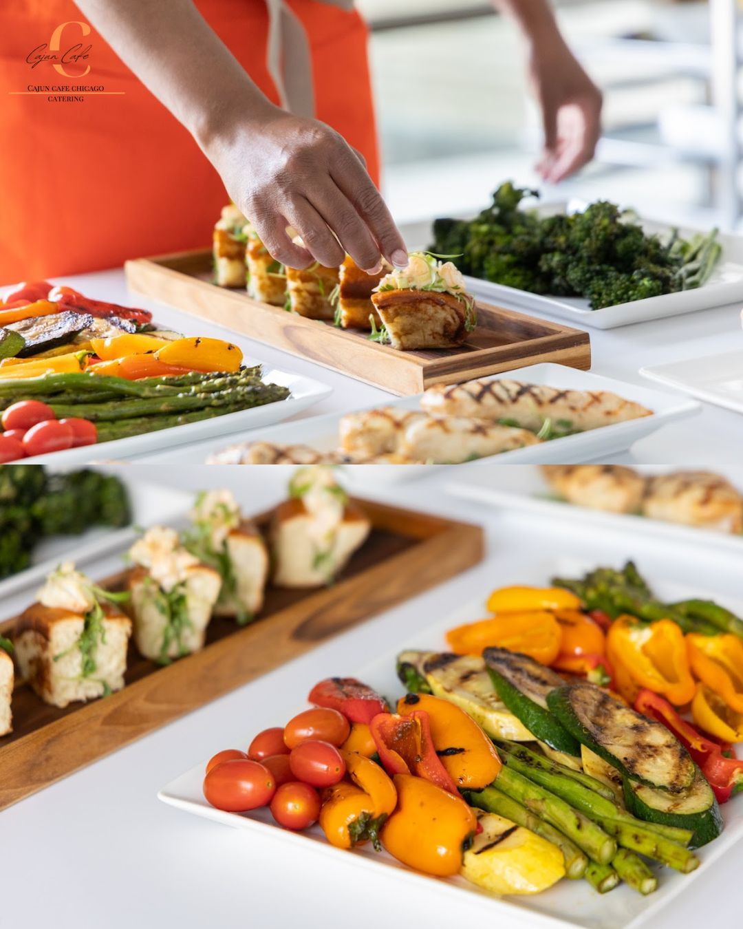 Crab roll, grilled vegetables, and broccolini. A simple combination, prepared well and served with care. Sometimes that’s all you need.
#CajunCafeChicago
#Chicago
#Catering
#BlackOwned
#WomanOwned
#SmallBusiness
#ChicagoCatering
#ChicagoChef
#EaterChicago
#ChicagoFood
#f52grams
#ChicagoMag
#ChicagoFoodMag
#TodayInChicago
#ChicagoGourmet