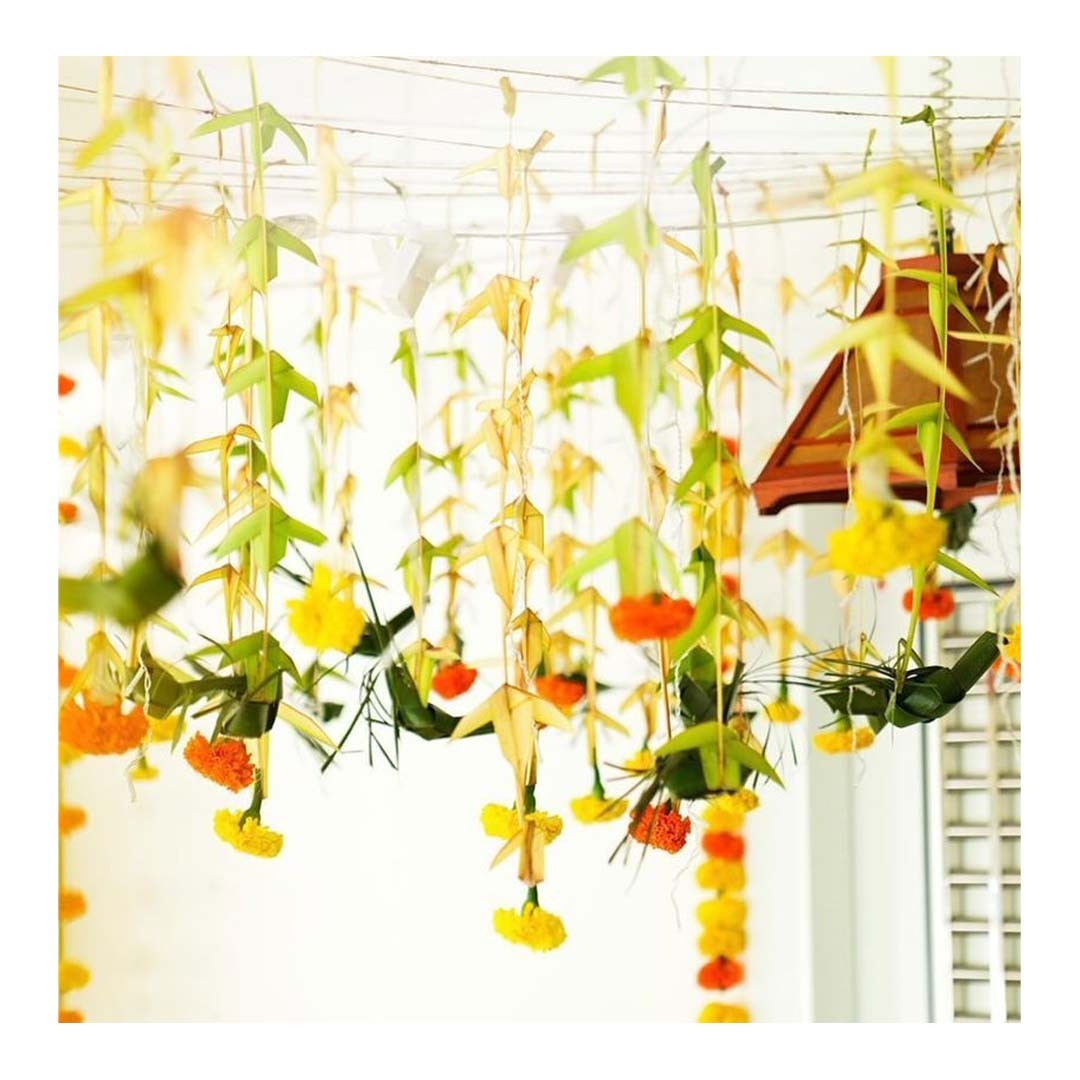 "Thennai Thoranam"
.
Cultural / Decoration
.
Thennai Thoranam, as the name indicates, is a hanging made from coconut leaves. The Thoranam is used mainly in Tamilnadu and Kerala. It is effortless to make and made from coconut leaves which are abundantly available in these states. Before introducing serial lights and other artificial decorations, these Thoranams were seen in almost every festival, wedding, and other ceremonies.
Thoranams are like origami and can be done in many imaginative ways. The Thoranams is done usually with tender leaves, which are light green in color. The basic thoranam is done by making three or four cross cuts in equal space on the coconut leaves and folding them in a peculiar way; these leaves are then tied to a rope and hung between two pillars.
Once the Thoranams have served their purpose, they are discarded and become Cattle and Goat feed. Though not used as regularly today due to the availability of cheap artificial decorations, the Thoranams are aesthetically pleasing and look better on any given day. We urge our followers to try out these Thoranams when they are planning the next function of their family.
Photography @nalla.naal (1st picture) t.j.a.y (2nd picture)
.
.
EDA is a crowdsourced archive of Everyday design from the Indian Subcontinent.
Follow @everydaydesignarchive for more.
.
.
.
.
.
.
.
.
.
.
.
.
.
.
.
.
.
.
.
.
.
.
.
#design #everyday #dailyobjects #designerobjects #homemade #artisanal #craftsofindia #artistsofindia #designarchive #indiansubcontinent #india #productdesign #accessorydesign #householdobjects #everydaydesignobjects #thennaithoranam #thoranam #coconutfronds #thoranamdecors #decoration #traditional