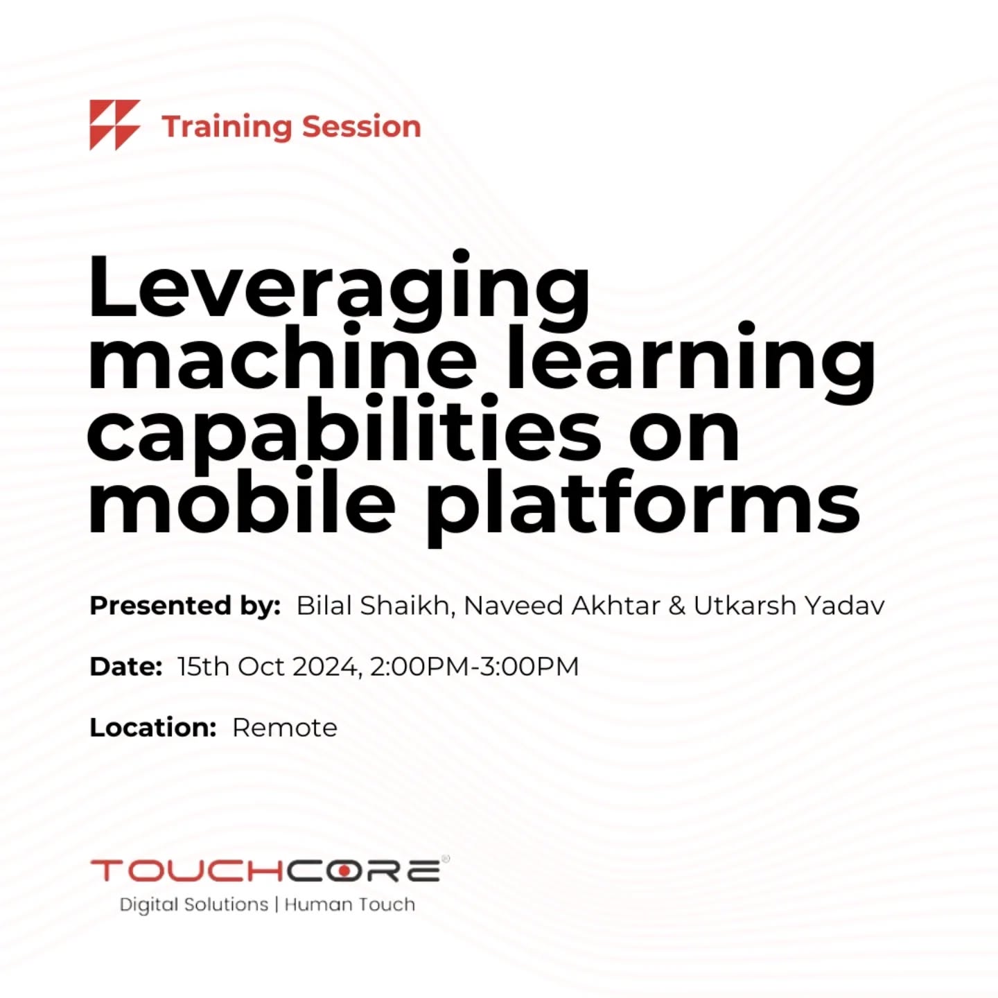 Recently, our team at Touchcore Systems participated in an insightful and comprehensive training session on "Leveraging Machine Learning Capabilities on Mobile Platforms." A huge thank you to SHAIKH BILAL, Naveed Akhtar, and Utkarsh Yadav for leading the session and sharing their expertise! 🌟
Through this training, we explored the innovative ways ML can be integrated into mobile platforms to deliver smarter, faster, and more adaptive solutions. Our team is now even better equipped to design cutting-edge applications that drive real value for our clients. 💡✨
#MachineLearning #MobileDevelopment #Innovation #TechTraining #Teamwork