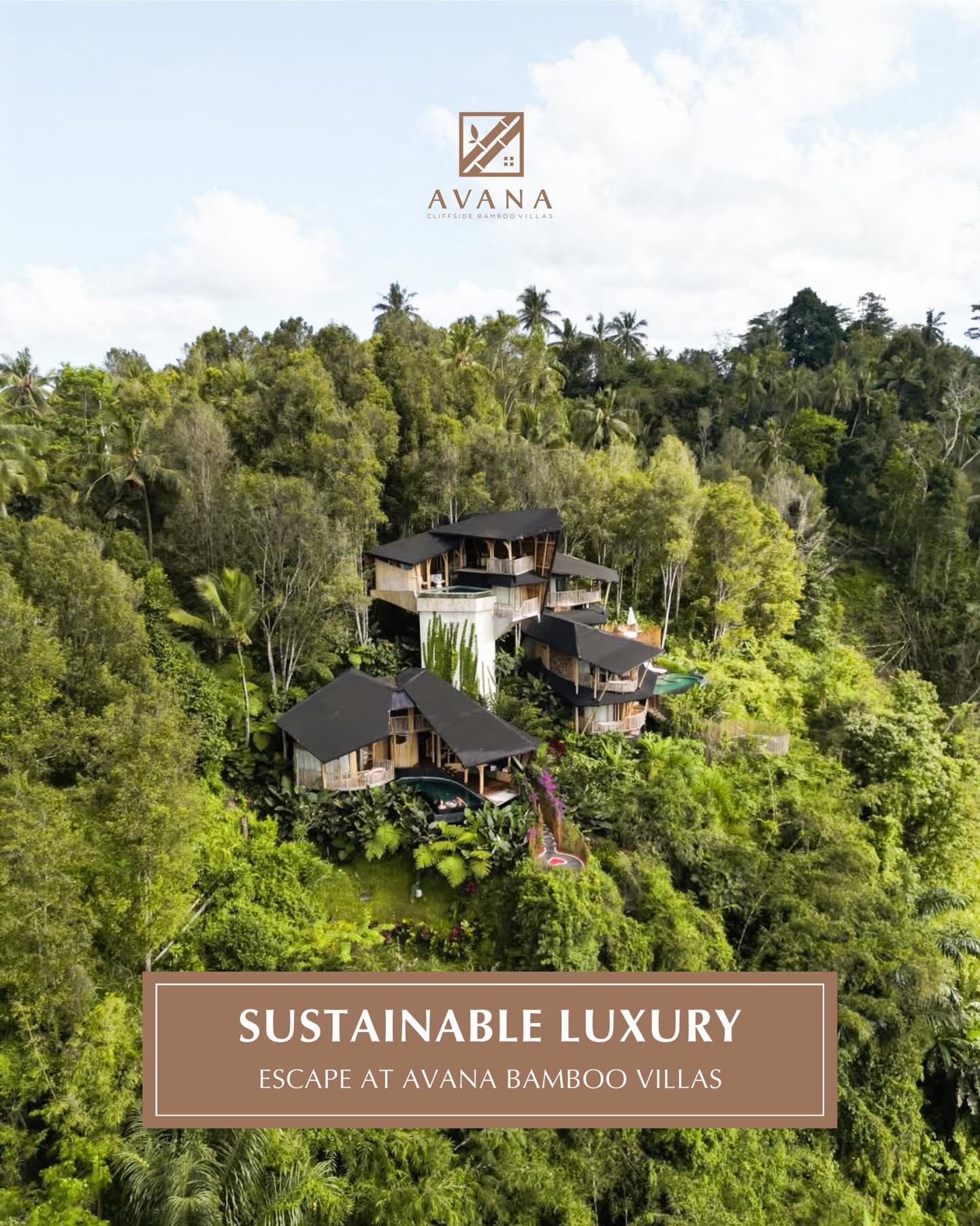 Which one is your dream escape? Avana Dream Villa, Avana Treehouse Villa, or Avana Curve Villa? Experience sustainable luxury at Avana Bamboo Villas – book your escape today ❤️