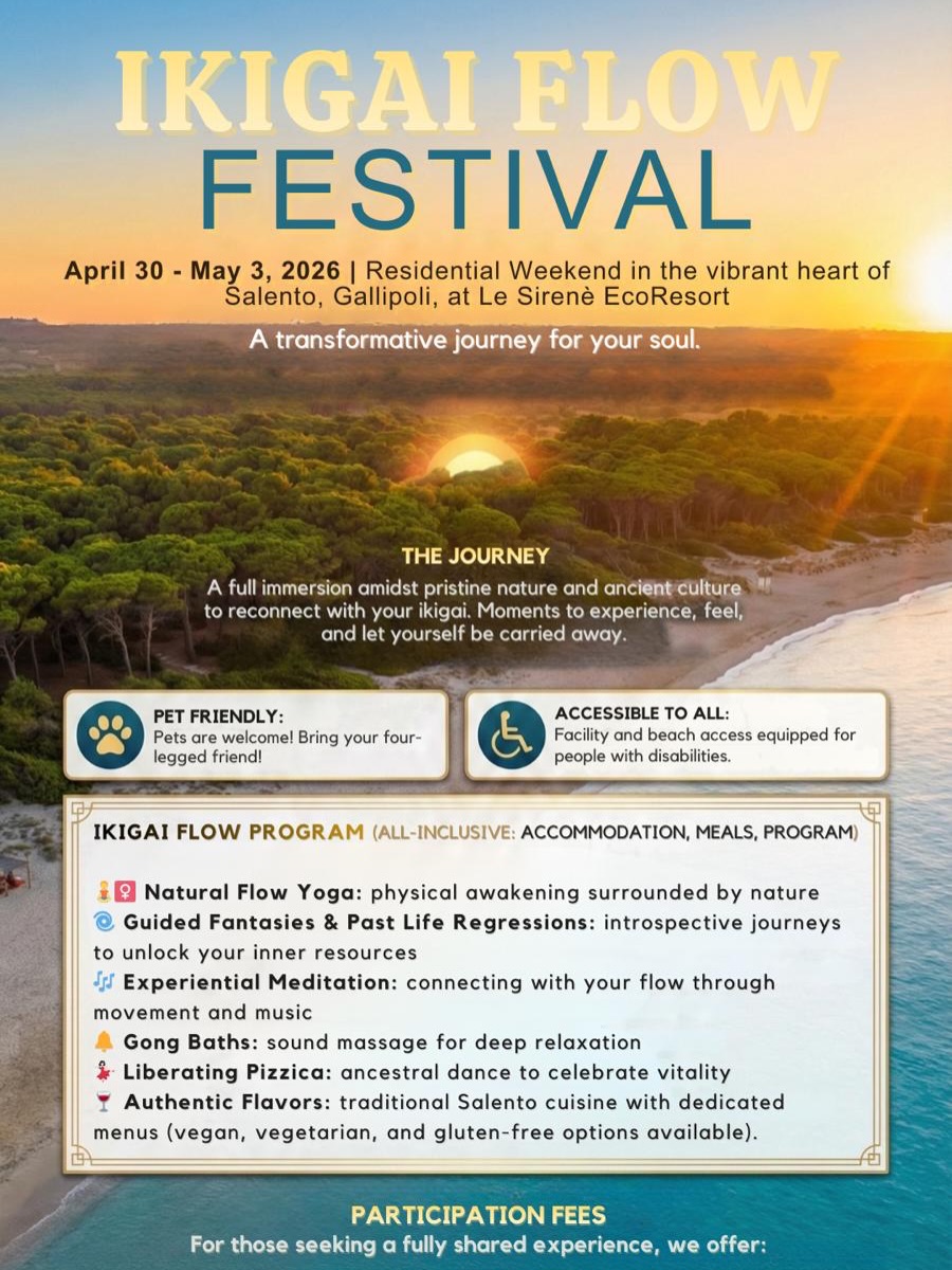 YOGA AND MEDITATION RETREAT in the heart of Salento!
Guided by my dear friend @angelo.stifani, Reiki Master and Past Life Regression Therapist, this once-in-a-lifetime experience will regenerate Mind, Body and Soul and help gain new insights and self-awareness ✨
Participation fees:
- €650 triple room
- €750 double room
- €850 private room
RSVP by March 31st to save your spot!
With love,
Teressa @joyfulheartacuwellness
#meditationretreat #yogaretreatitaly #pastliferegression #soundgonghealing pastlifehealin