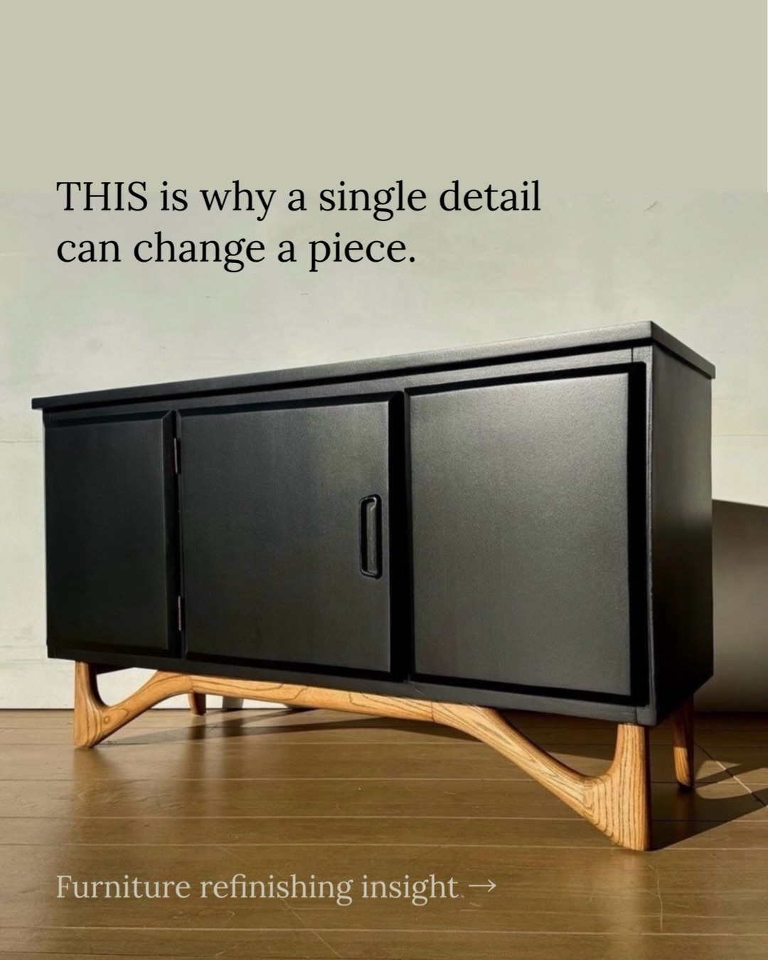 🦉Australia’s home of Wise Owl Paint
Sometimes it isn’t the colour that transforms a piece.
It’s the detail.
On this cabinet by @thecolibridesign the curved timber base completely changes how the piece reads. Without it, the form would feel heavy and dated. With it, the whole design lifts — literally and visually.
The base design of a piece often determines whether it feels modern or dated — sometimes more than the colour itself.
Colour matters.
Finish matters.
But details like legs, plinths, trim profiles and hardware often have the greatest influence on how a piece feels in a room.
Once you start noticing these details, you begin to see furniture very differently.
Available from The Furniture Paint Shop ~ Australia
Australia’s home of Wise Owl Paint 🦉
#FurniturePaintShopAustralia #WiseOwlPaintAustralia #wiseowlpaint