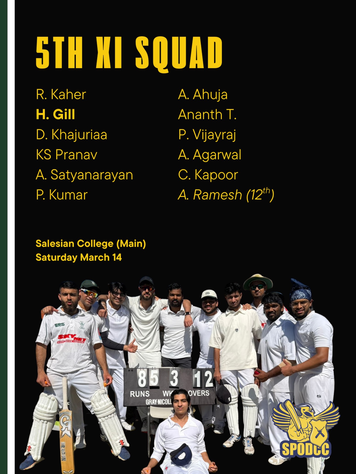 5th XI Grand Final Team 💪
Harry and the boys head down the road to Salesian College for their grand final campaign this weekend