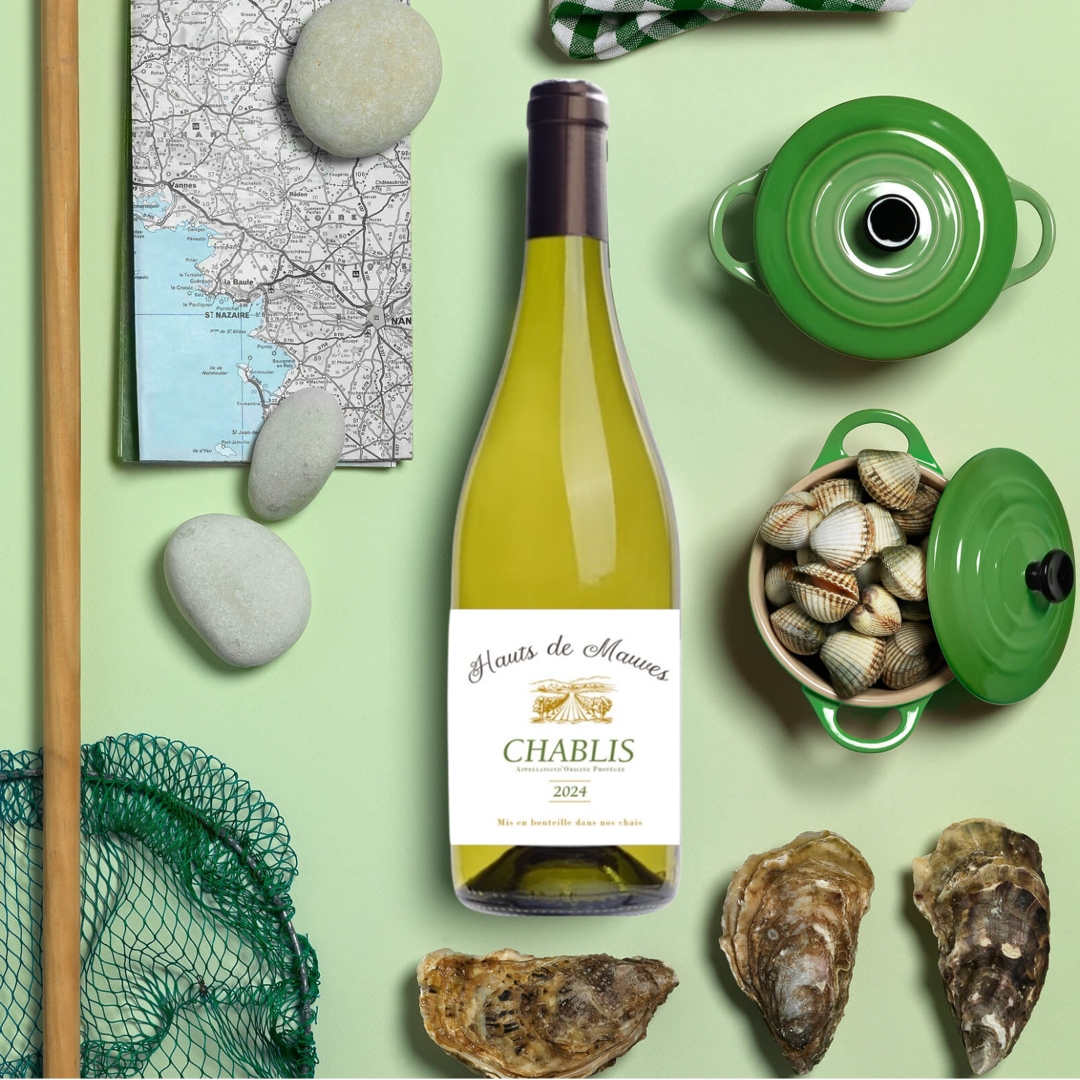 From the heart of Chablis, this Hauts de Mauves Chablis 2024 is everything you want in a classic coastal white. Crisp, mineral-driven, and bursting with citrus and green apple, it’s the perfect partner for fresh oysters, clams, and seaside flavors.
Clean, elegant, and effortlessly refreshing, this is Chablis at its finest! 🦪🍋🥂