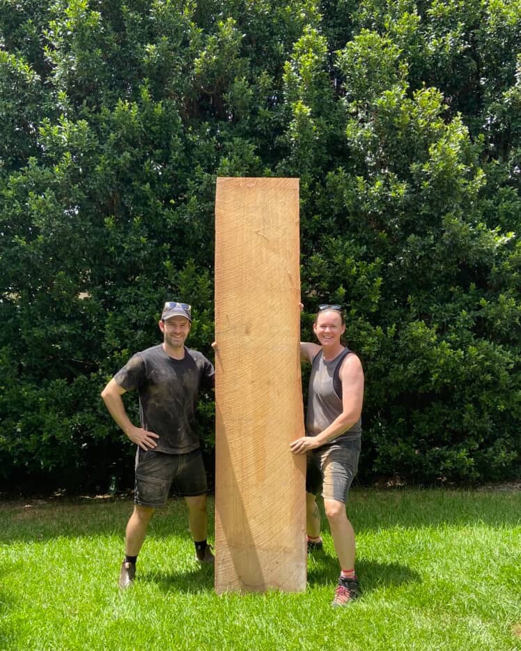 We’ve got wood! These beautiful Hoop Pine slabs were bought off a good friend @gary_field_woodcarver_sculptor a few weeks ago and @saraisnotasparky was roped in to help load.
Gary tells me these slabs were sourced from the state forest and milled by Hancock’s mill in Imbil in 1982!! A piece of history from an area when some people would still pull logs out of the forest using bullocks!
The times have changed and timber getting is much more sustainable than it was, which makes these old timbers all that more precious. It’s so important to honour the life of these trees by making something special with them.
Thanks Gary for the wood and for providing me with the ultimate tinder profile pic.
What do you think I should make with these slabs?
#hooppine #woodworking #timberslab #furnituremaker #australiantimber