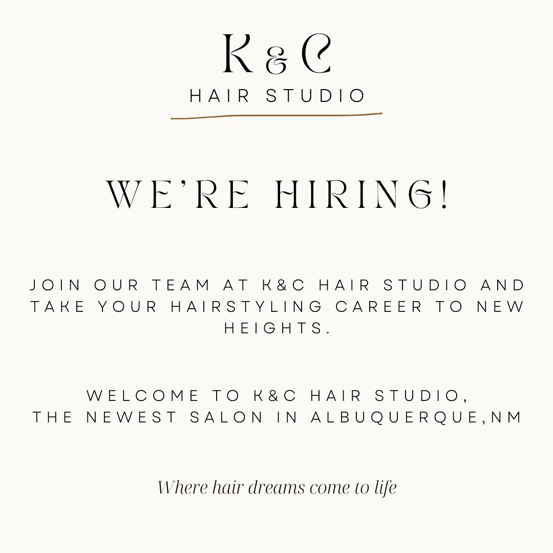 ✨WE’RE HIRING✨
Send your resume to knchairstudio@gmail.com
To apply. We look forward to meeting you! ✨