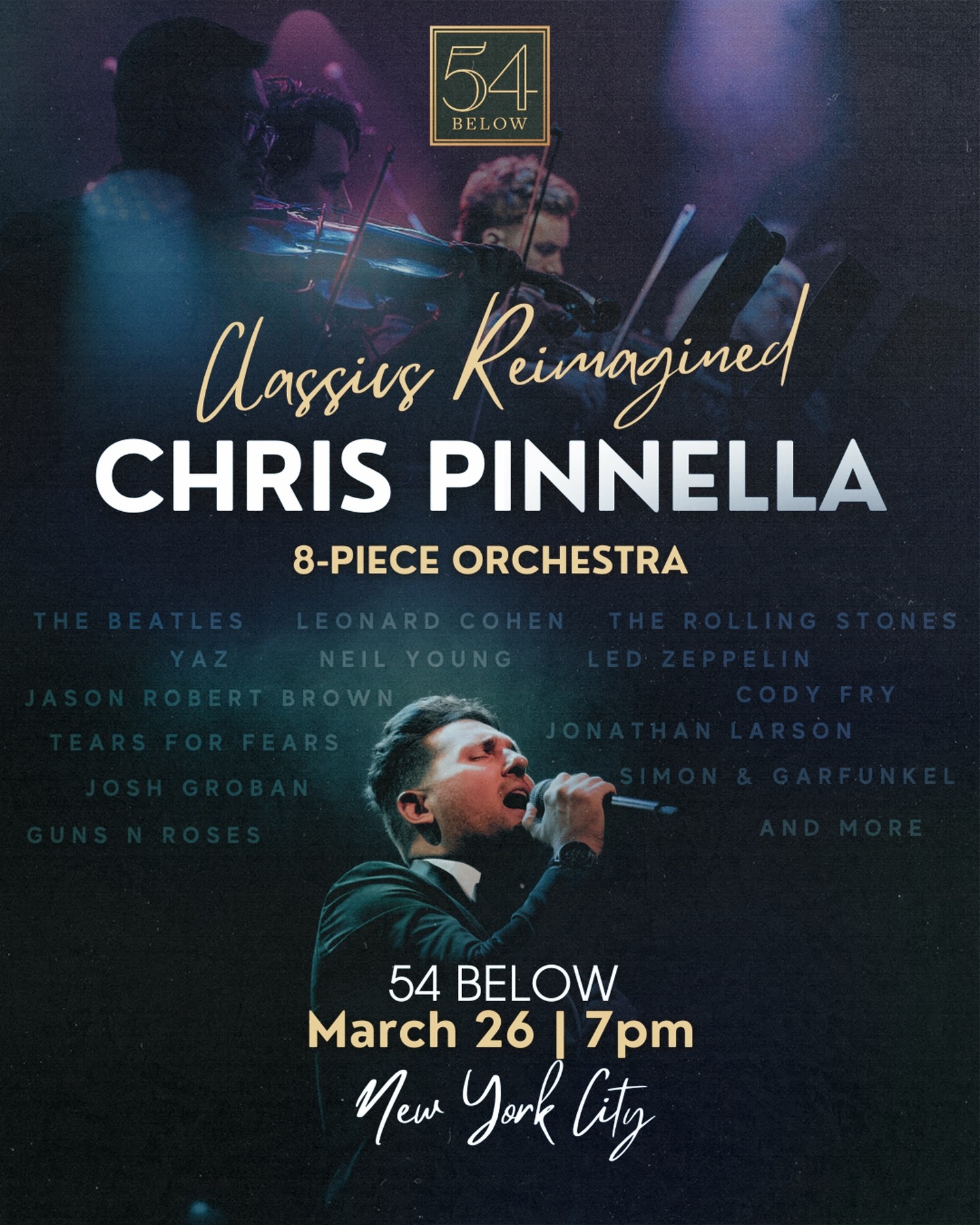 NYC… this one means a lot.
On March 26 at 7PM, I’ll be stepping onto the stage at 54 Below with my 8-piece orchestra for a night of music that has shaped me as an artist and as a person. We’re taking some of the most iconic songs ever written — from The Beatles, The Rolling Stones, Neil Young, Simon & Garfunkel and more — and reimagining them in a way you’ve never heard before.
These are the songs that stay with you… the ones that bring you back to a moment, a memory, a feeling.
And I’m incredibly excited to share the stage with special guest Aneesa Folds (Freestyle Love Supreme) for what’s going to be a truly special night.
If you’ve been meaning to come out to a show — this is the one.
Tickets start at just $15.
Let’s fill the room and make it a night to remember. 🎶