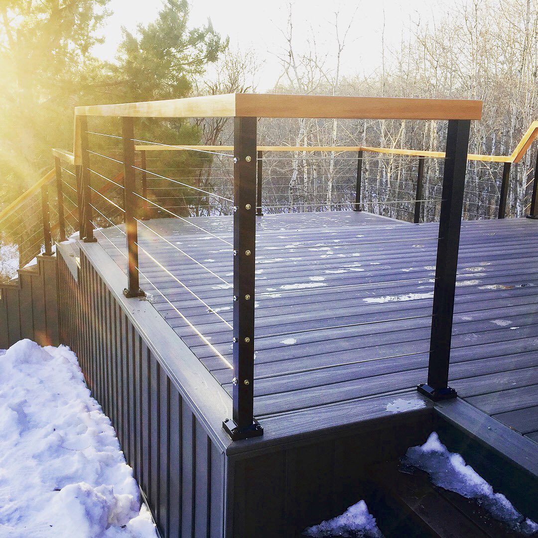 An oldie but a goodie. A composite deck with steel cable system and cedar rails I did - modern and clean look. Combined with the sunshine, and it’s getting me in the mood for some BBQ.
.
.
.
.
.
#lawrencefinishing #finishingcarpentry #yxehomes #yxedesign #saskatoonhomes #customfinish #customfinishing #customdeck #cablerailing #cedarwood #deckgoals #yxebuilders #yxeliving