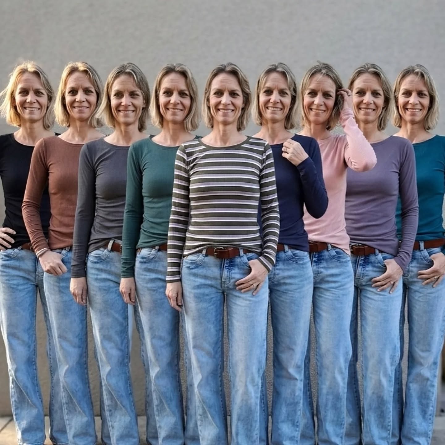 Eine gibt Nähkurse, eine näht den ganzen Tag, eine macht den Haushalt, eine den Garten, eine kümmert sich um die Kinder, eine wandert in den Bergen und eine liegt am Strand!
Läck! Ich wäre produktiv 🤪
Es war nicht mehr als eine Idee! Eine Spielerei mit KI, die einige Nerven gekostet hat und mich dennoch nicht bis zum Ziel meiner Idee geführt hat.
Ich finds lustig und wer es nicht mag, darf gerne weiter swipen. KI wird zukünftig nicht der Fotostandard meines Profils.
9 neue Basicshirts aus Modal Rippjersey!
#ateliermayara