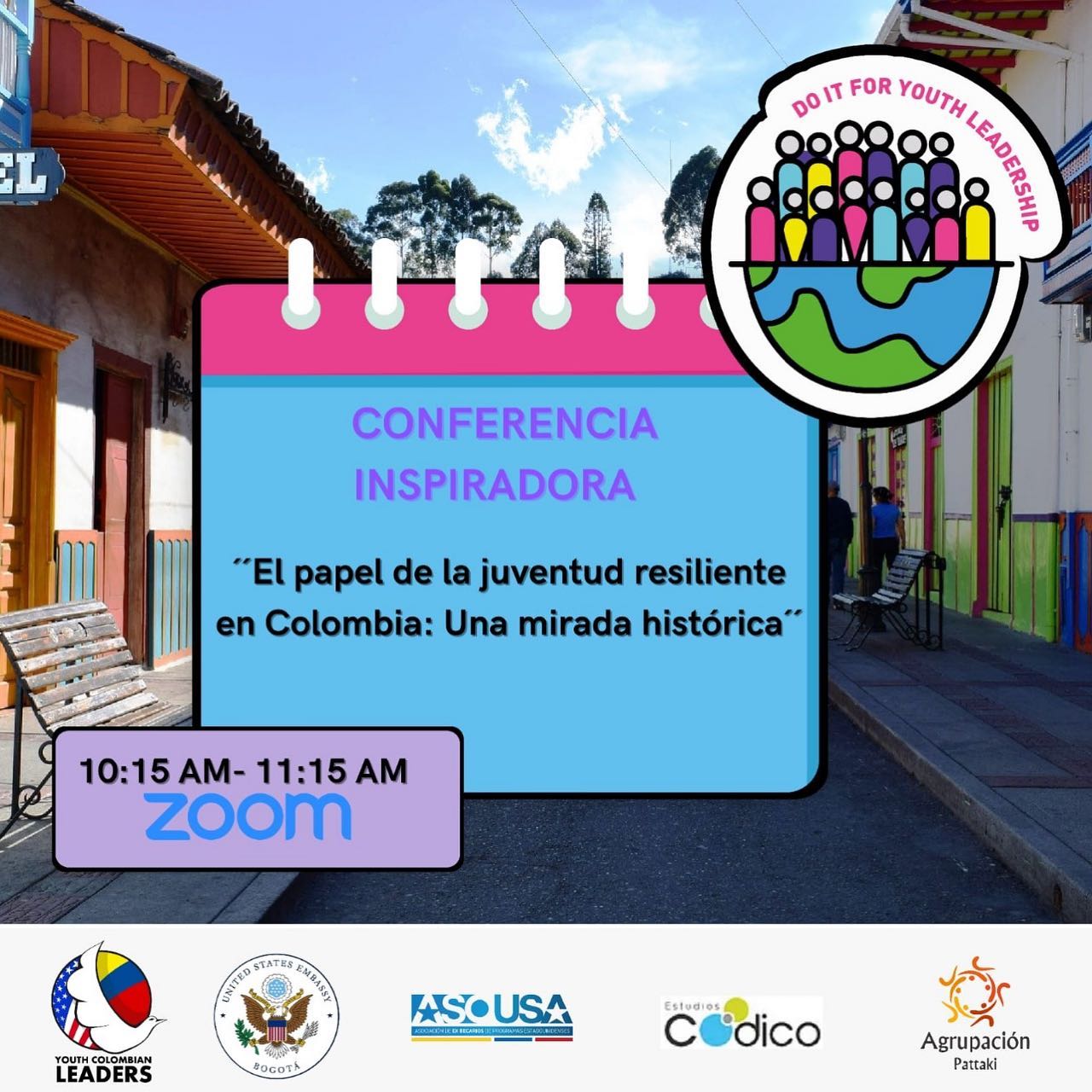 Ya vamos a empezar, no olvides de participar de nuestros espacios.
Nos vemos en la conferencia inspiradora ""El papel de la juventud resiliente en Colombia: Una mirada histórica""
Hora: 10:15 am - 11:15 am
#DoItForYouthLeadership#ASOUSA #YCLF