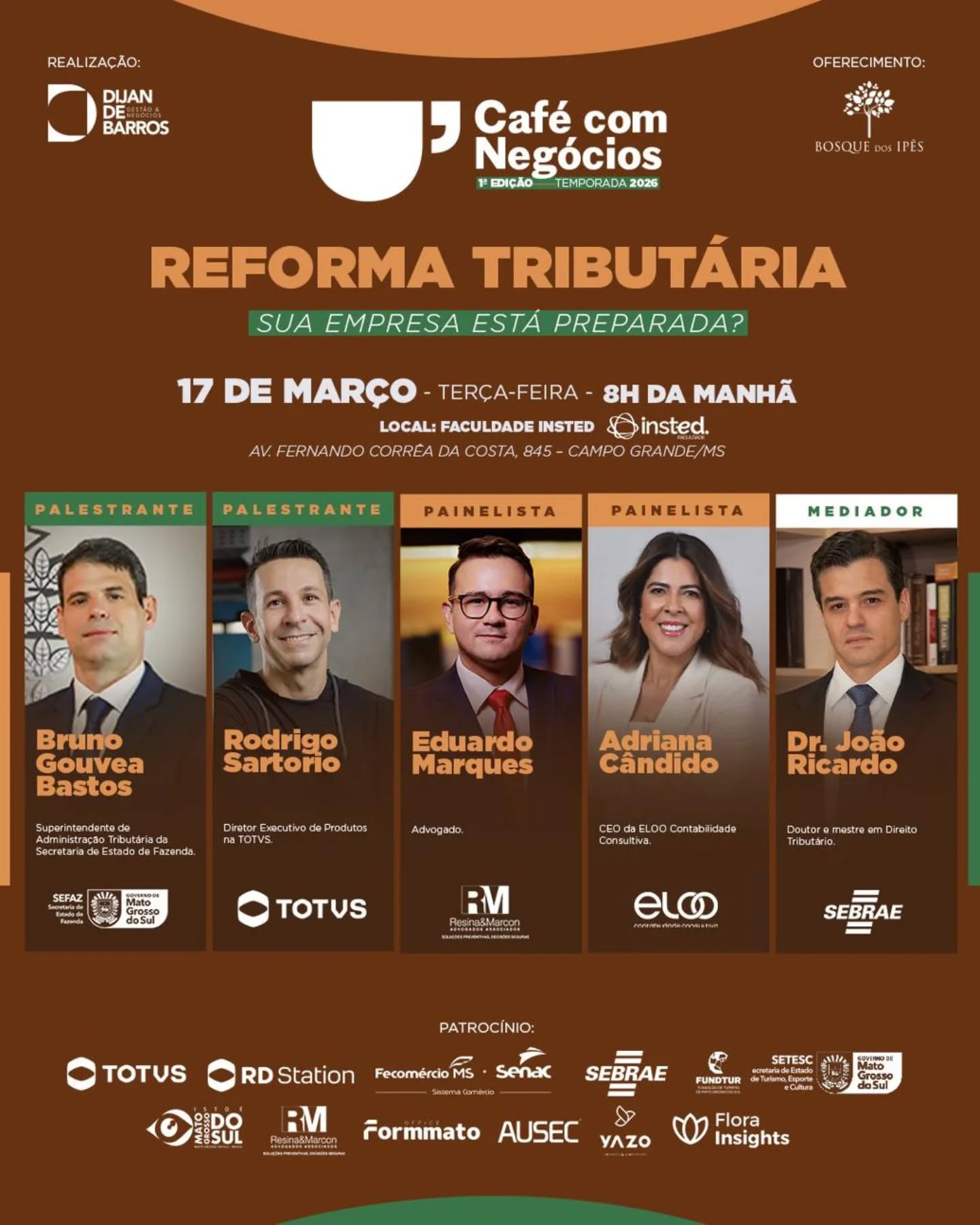Eduardo Marques, advogado do escritório Resina & Marcon e especialista em Direito Tributário será um dos painelistas da primeira edição de 2026 do Café com Negócios!
Programe-se, participe e faça parte do nosso ecossistema!
📅 17 de março
⏰ 8h
📍 Faculdade Insted
#CafeComNegocios #ReformaTributaria #Empresas #Direito #ResinaMarcon