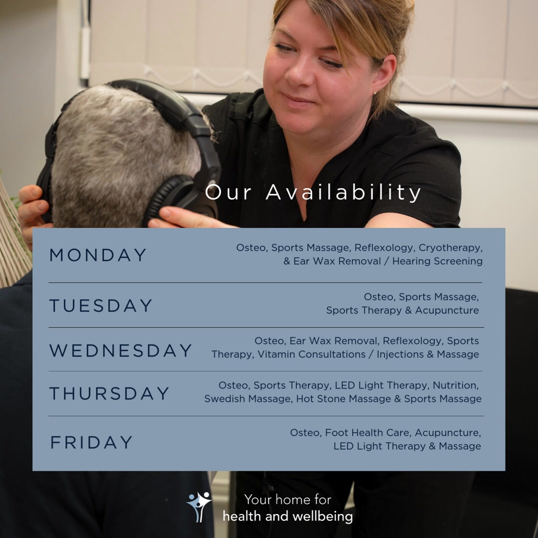 Just two weeks until the clocks change (we'll remind you again nearer the time!) If you're in need this week, please don't hesitate to call. We have availability for Osteopathy, Massage, Foot Health Care, Acupuncture, Ear Wax Removal / Hearing Screenings, Reflexology, Vitamin Consultations, Reformer Pilates, Yoga and more. To see specific appointment times, or to book yourself in, just visit our website (link in our bio) or call us on 01256 770022 and we'll be happy to help 😊 #physicalbalance #basingstokeclinic #thestudioatphysicalbalance #osteopathybasingstoke #massagetherapybasingstoke #acupuncturebasingstoke #sportstherapybasingstoke #foothealthcarebasingstoke #reflexologybasingstoke #advancedelectrolysisbasingstoke #earwaxremovalbasingstoke #ledlighttherapybasingstoke #sportsmassagebasingstoke #fullbodysportsmassagebasingstoke #podiatrybasingstoke #vitamininjectionsbasingstoke #cryotherapybasingstoke #nutritionbasingstoke #hotstonemassagebasingstoke #swedishmassagebasingstoke #indianheadmassagebasingstoke #aromatherapymassagebasingstoke #headneckandshouldermassagebasingstoke #sportsmassagebasingstoke #reformerpilatesbasingstoke #pilatesbasingstoke #yogabasingstoke