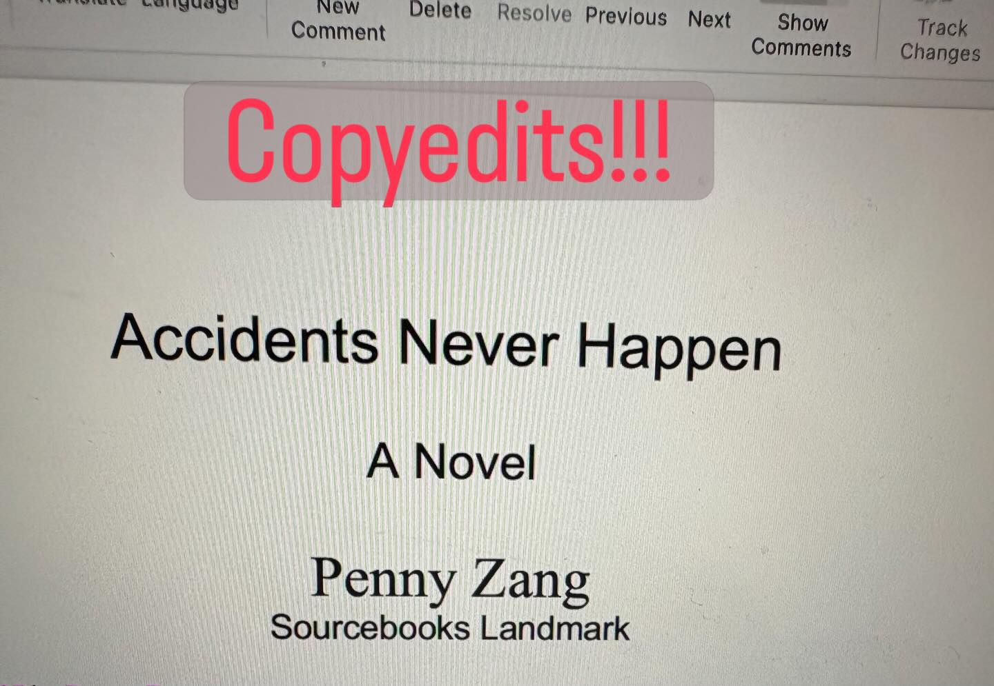 Copyedits for Accidents Never Happen! Cover coming soon. 🥀🖤🔥
#accidentsneverhappen #sourcebookslandmark