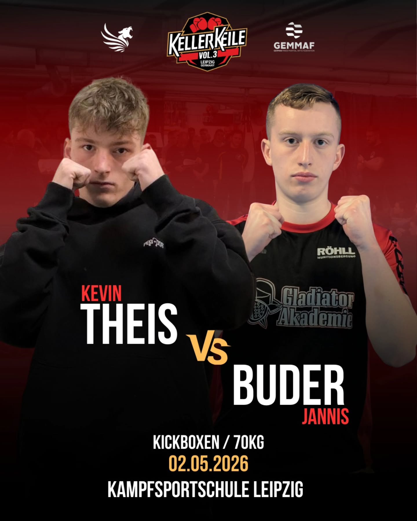 THEIS VS. BUDER
Kampf Nummer 3 im K1🔥
Kevin Theis aus dem @fight.fitness.academy trifft auf Jannis Buder aus dem @gladiatorakademie auf 70kg.🥊
Für beide wird es eine erste Kampferfahrung sein. Also seid live mit dabei
🗓02.05.2026
📍Kampfsportschule Leipzig
Tickets und Anmeldung unter👇
https://www.kellerkeile.de/
#k1 #fightevent #fighting #kickboxing #events